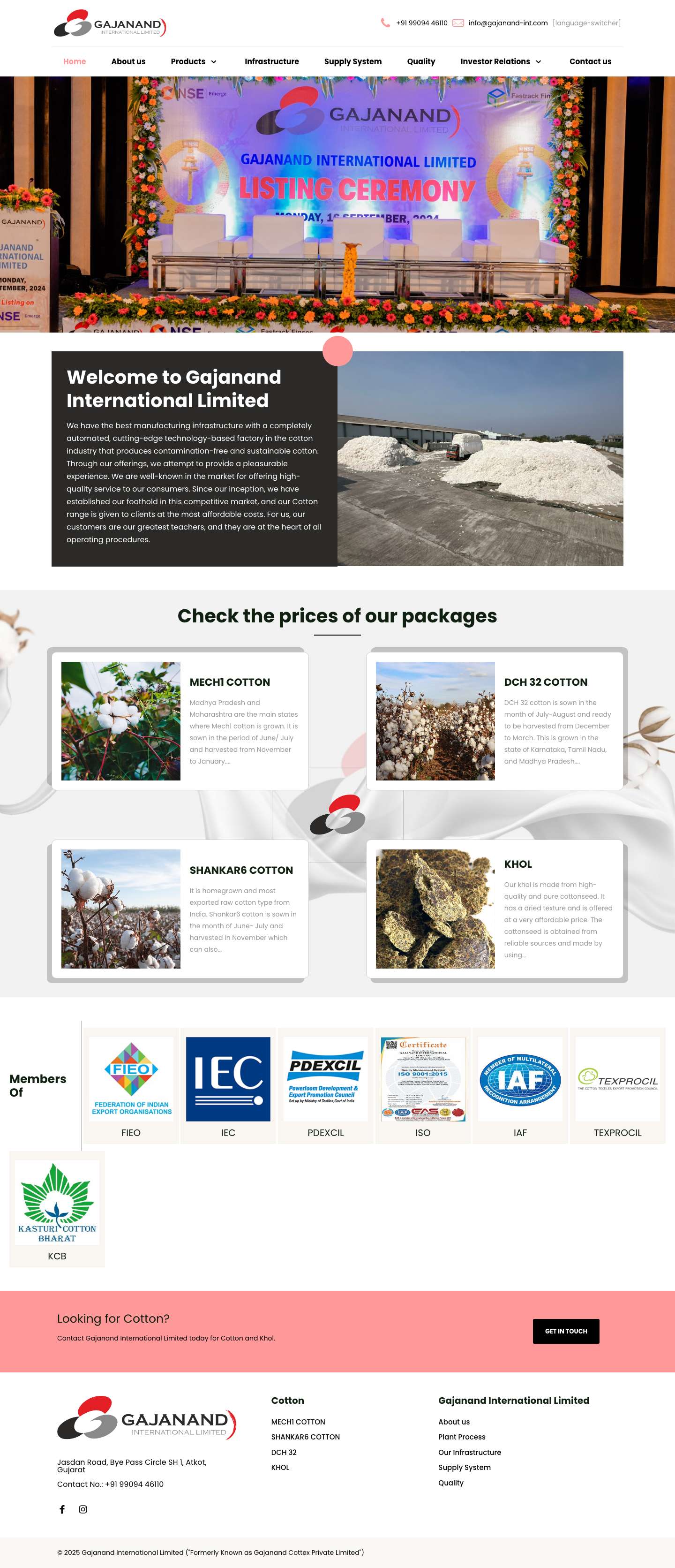 Gajanand International Limited - Full Screenshot