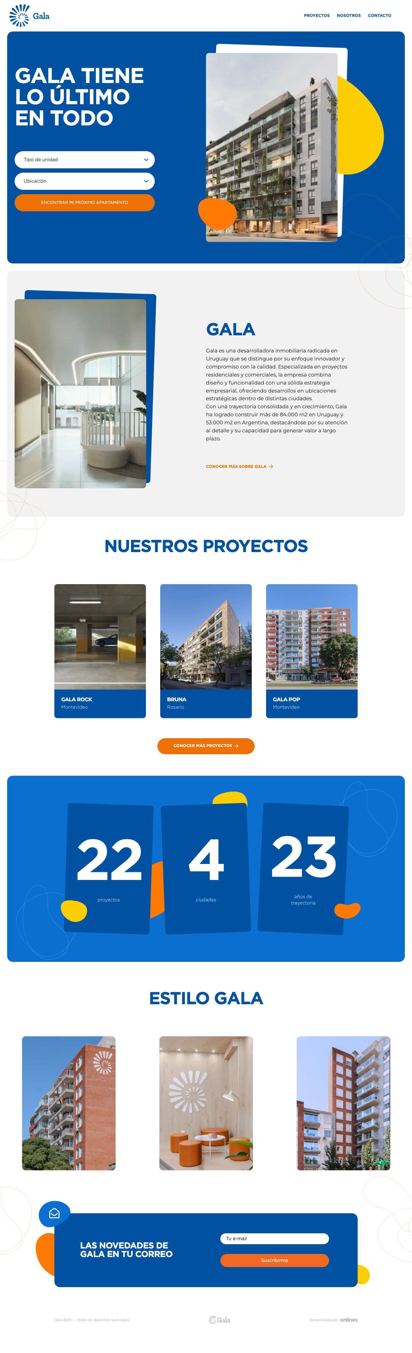 Gala - Desarrollos inmobiliarios en Uruguay - Full Screenshot