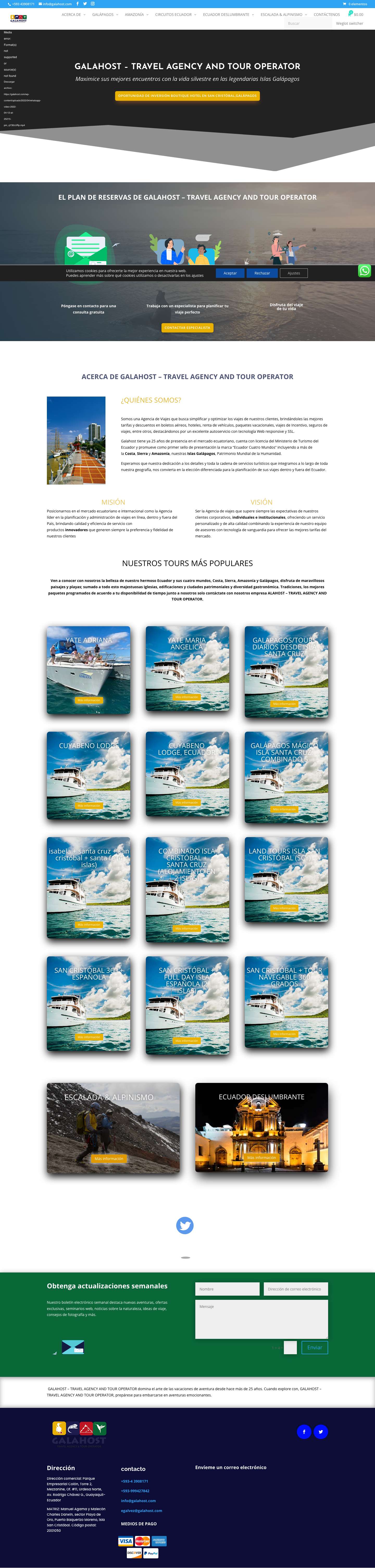 GALAHOST – TRAVEL AGENCY AND TOUR OPERATOR - Full Screenshot