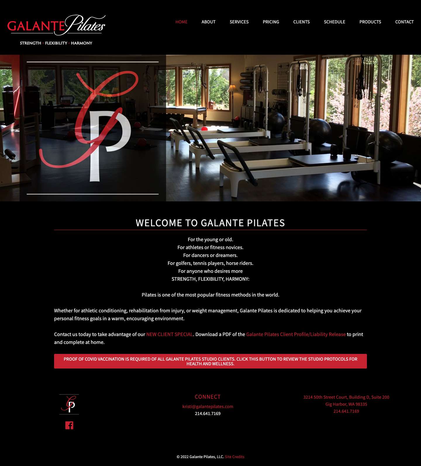 Galante Pilates Studio | Gig Harbor - Full Screenshot