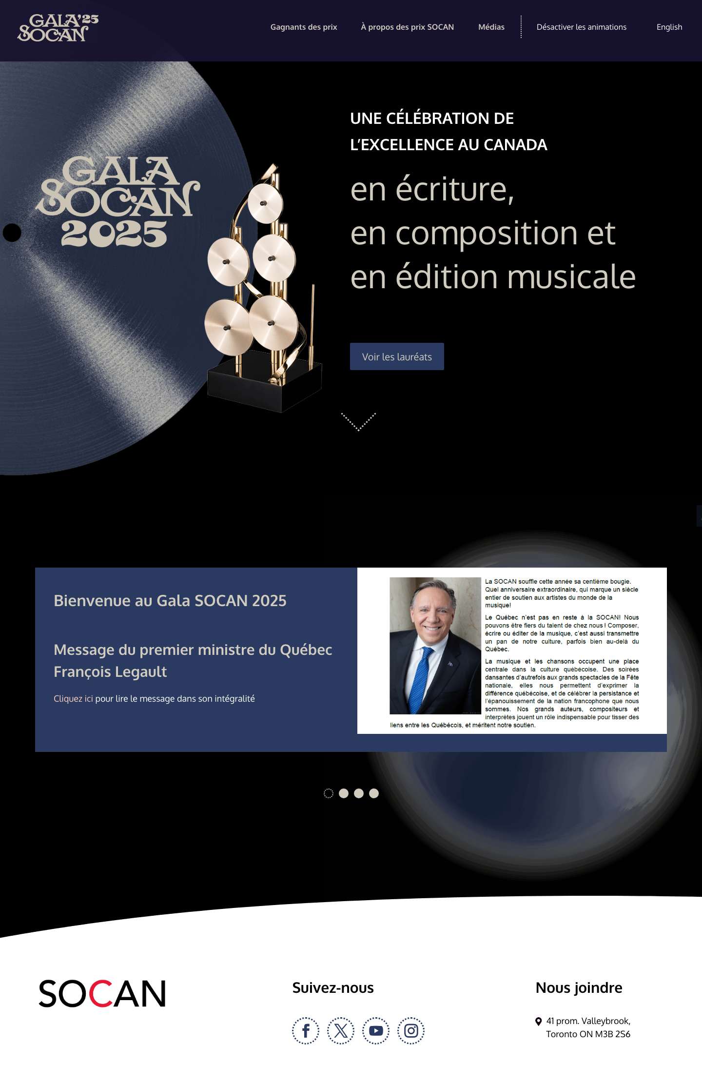 Gala SOCAN 2023 - Full Screenshot