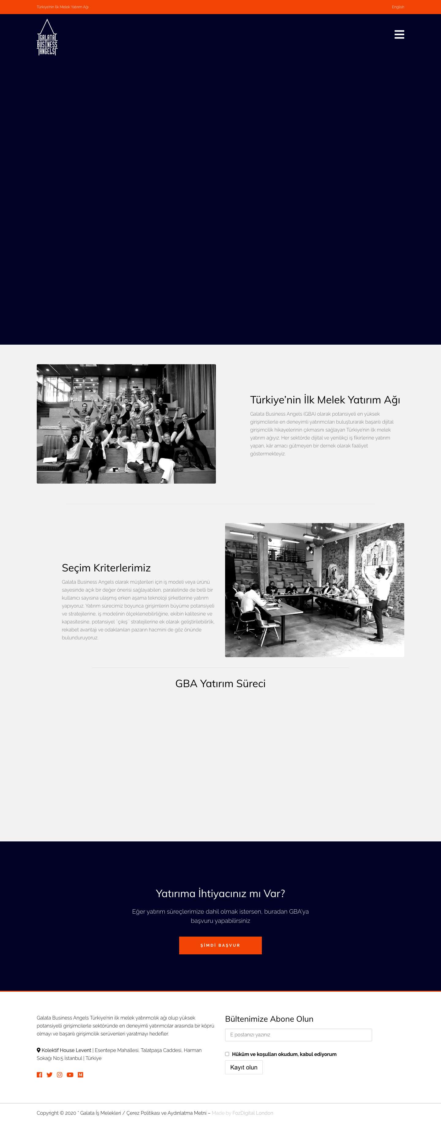 Galata Business Angels - Türkiye’nin İlk Melek Yatırım Ağı - Full Screenshot