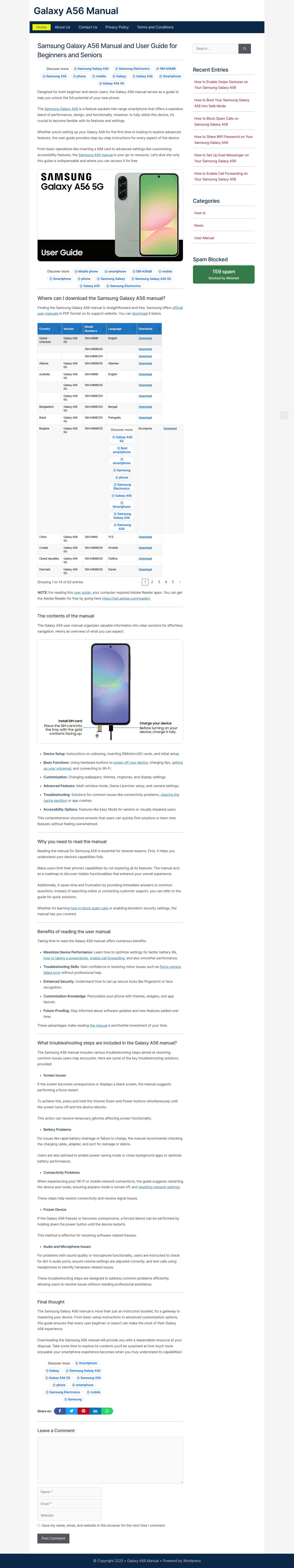 Galaxy A56 Manual and User Guide for Beginners - Full Screenshot