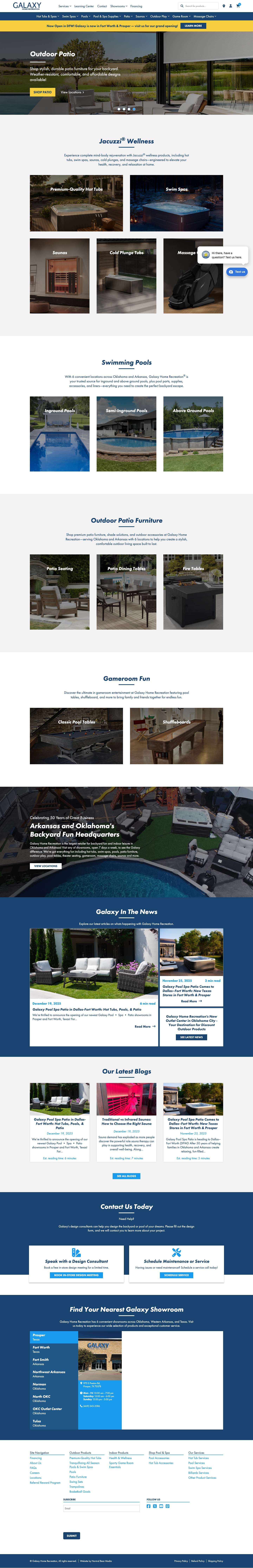 Galaxy Home Recreation | Backyard fun and Indoor LeisureDesign CenterService Center - Full Screenshot