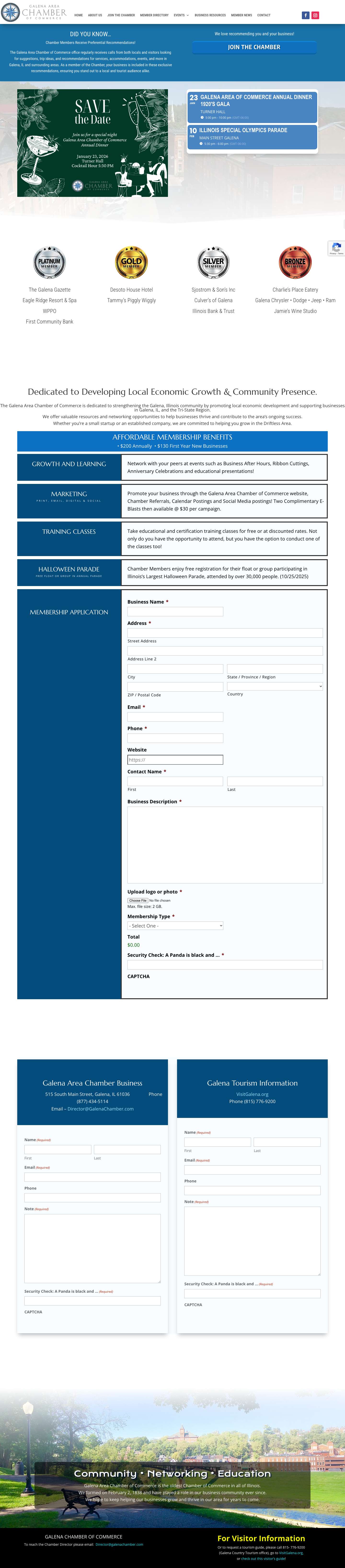 Galena Area Chamber of Commerce | Community • Networking • Education - Full Screenshot
