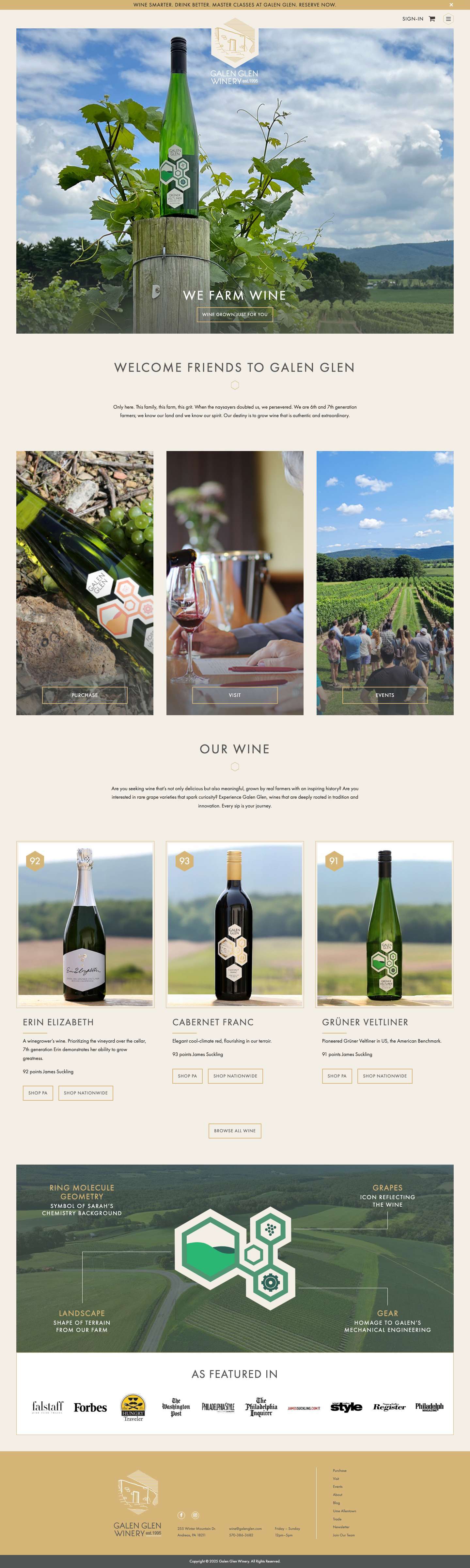 Home • Galen Glen Winery - Full Screenshot