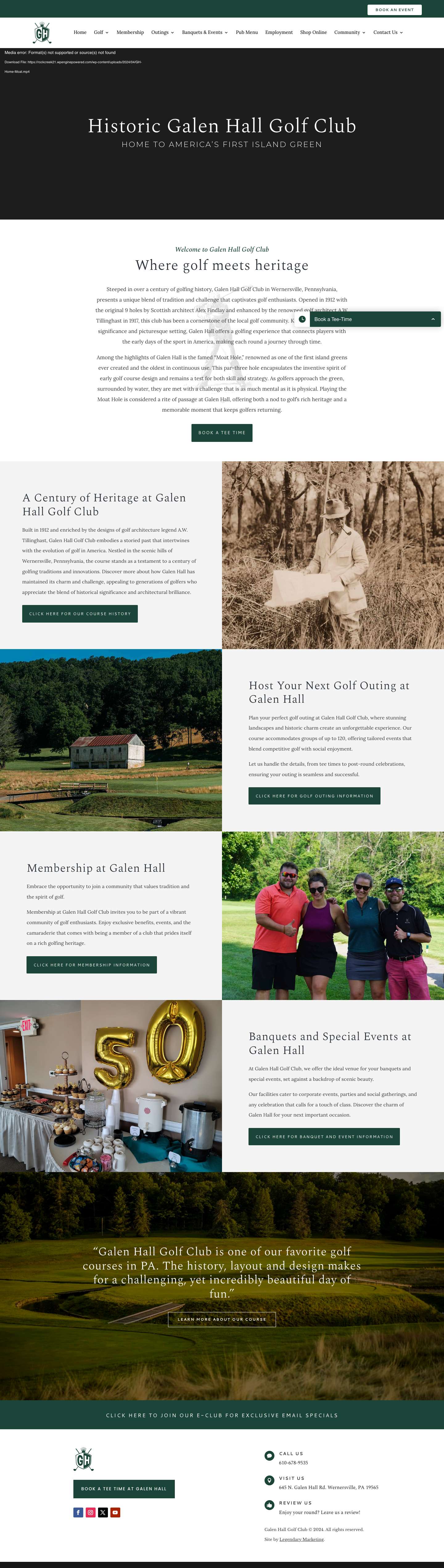 Wernersville, PA Golf | Galen Hall Golf Club - Full Screenshot