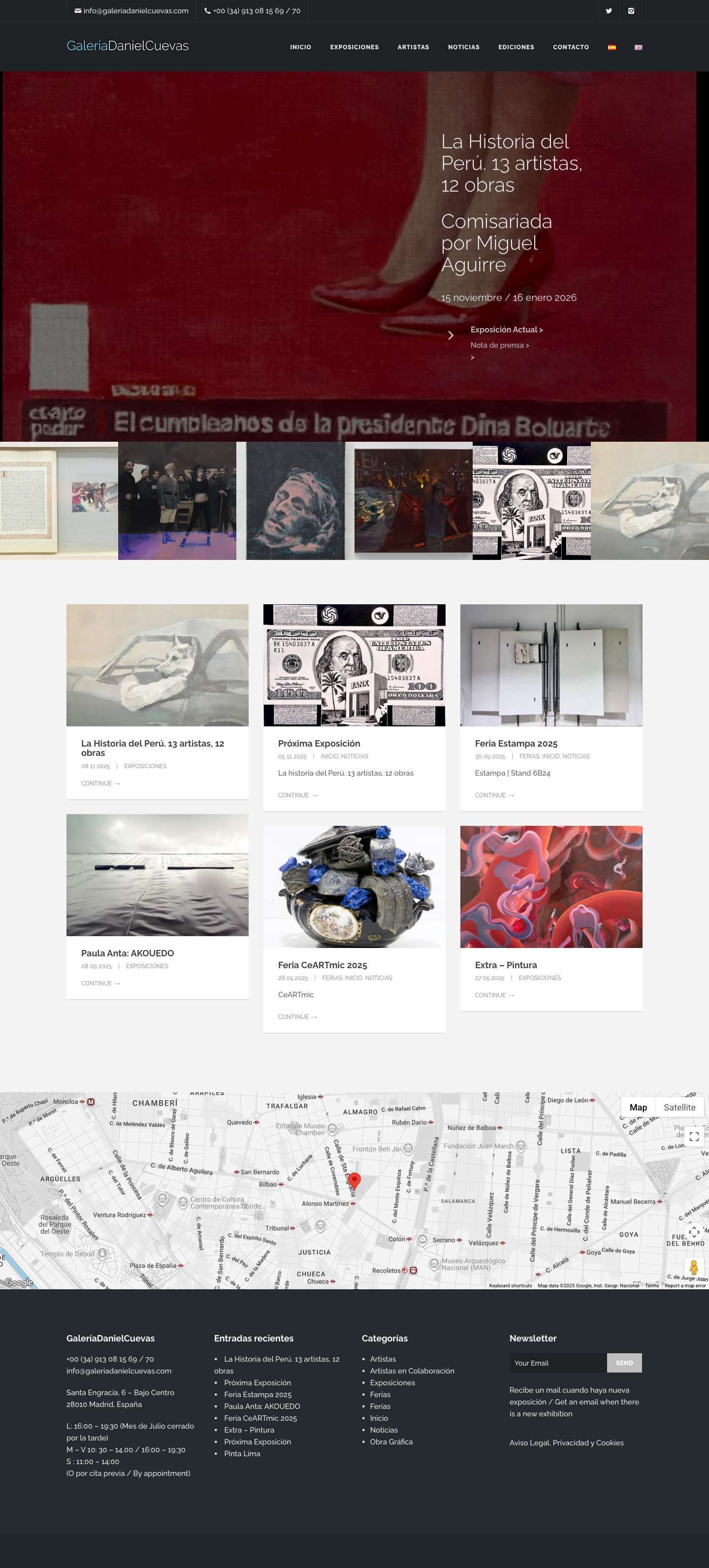 Inicio - Galeria Daniel Cuevas - Full Screenshot