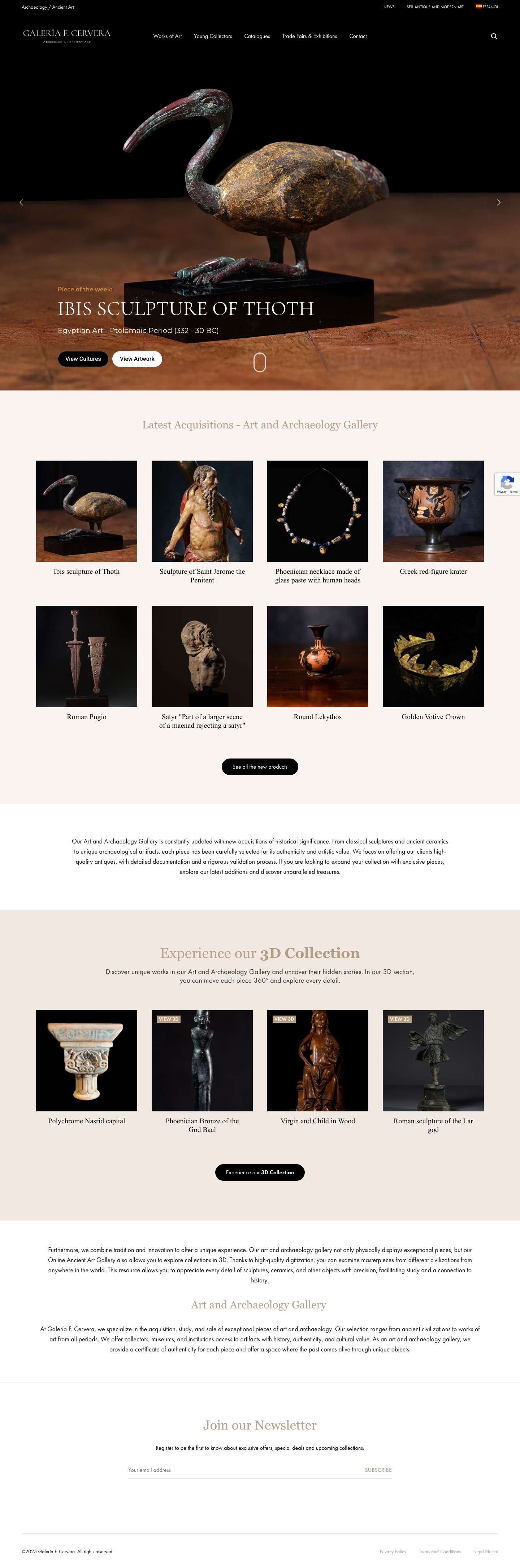 Galería de Arqueología y Ancient Art | Galería F.Cervera - Full Screenshot