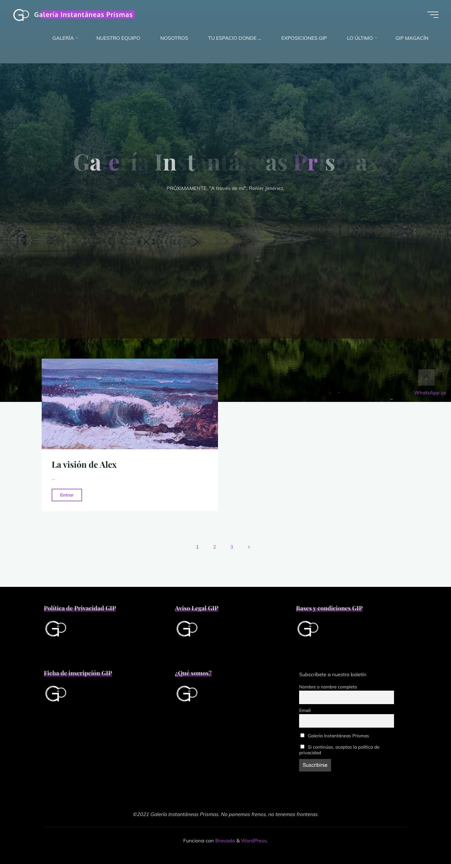 Galería Instantáneas Prismas - PRÓXIMAMENTE, "A través de mí", Renier Jiménez. - Full Screenshot