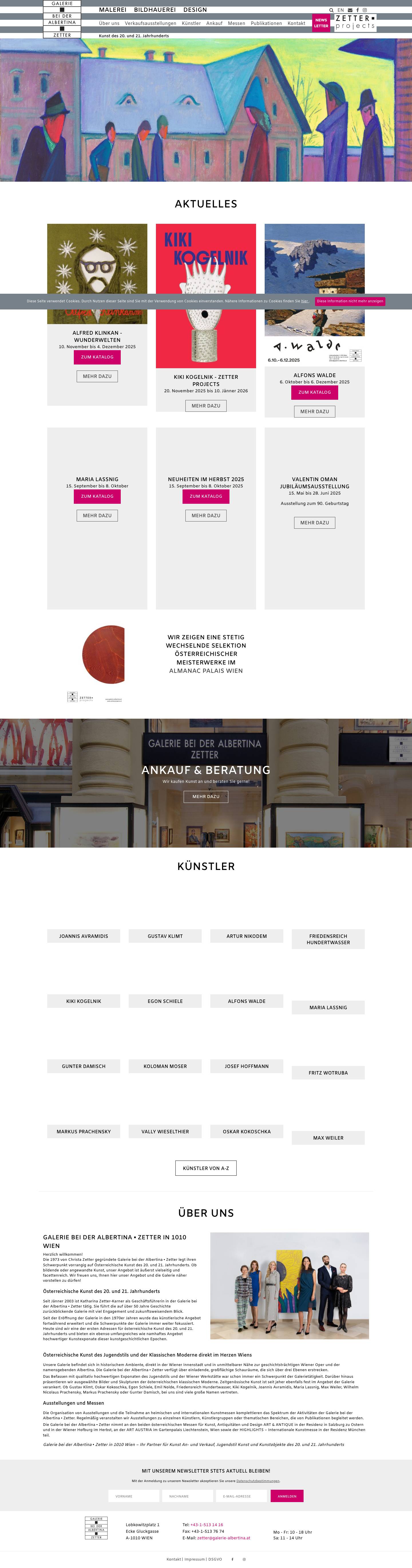 Galerie bei der Albertina - 1010 Wien : Galerie bei der Albertina - Full Screenshot