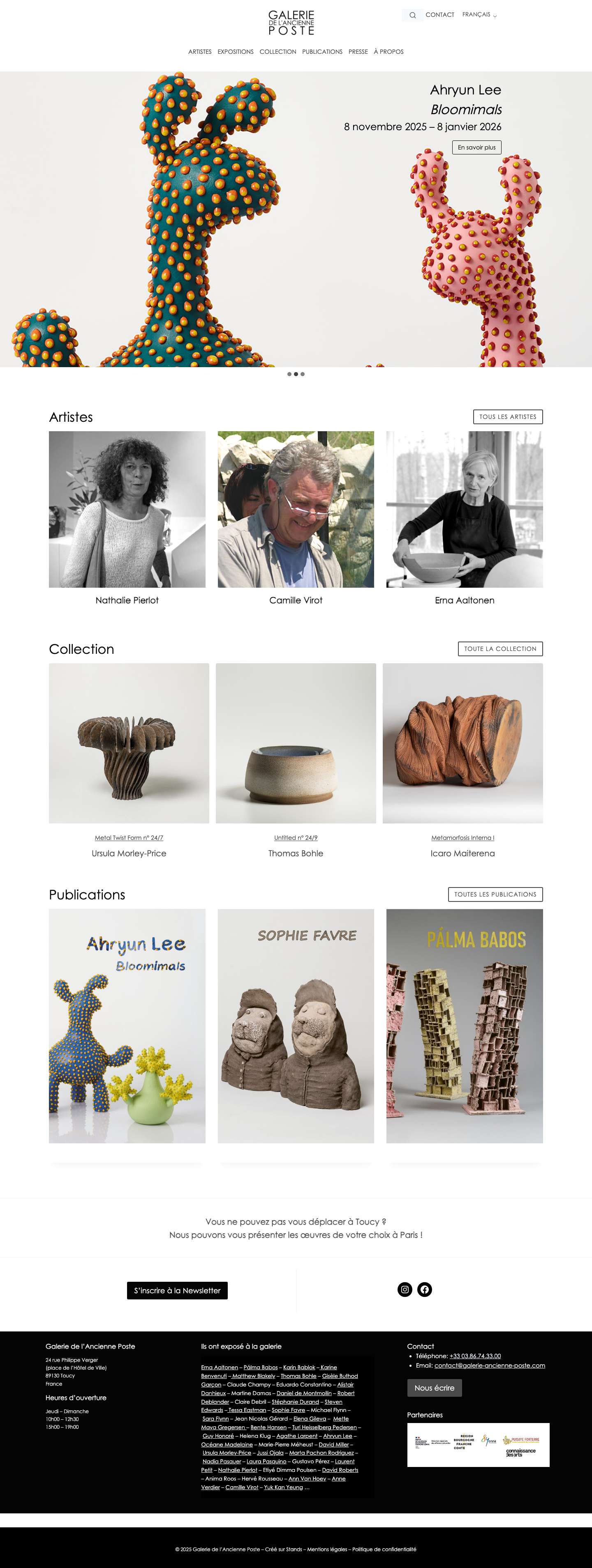 Galerie de l’Ancienne Poste - Céramique contemporaineDéfiler vers le hautDéfiler vers le haut - Full Screenshot