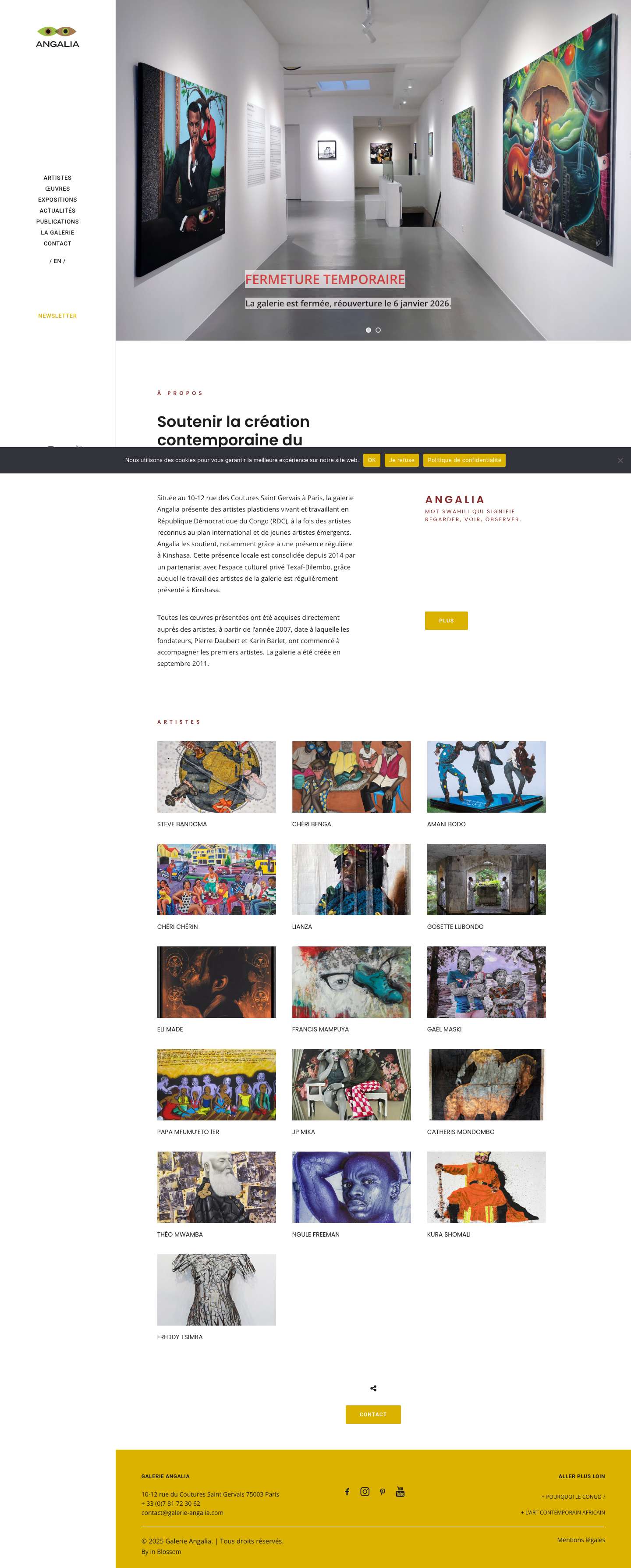 Galerie Angalia - Art contemporain du Congo Kinshasa (RDC) - Full Screenshot