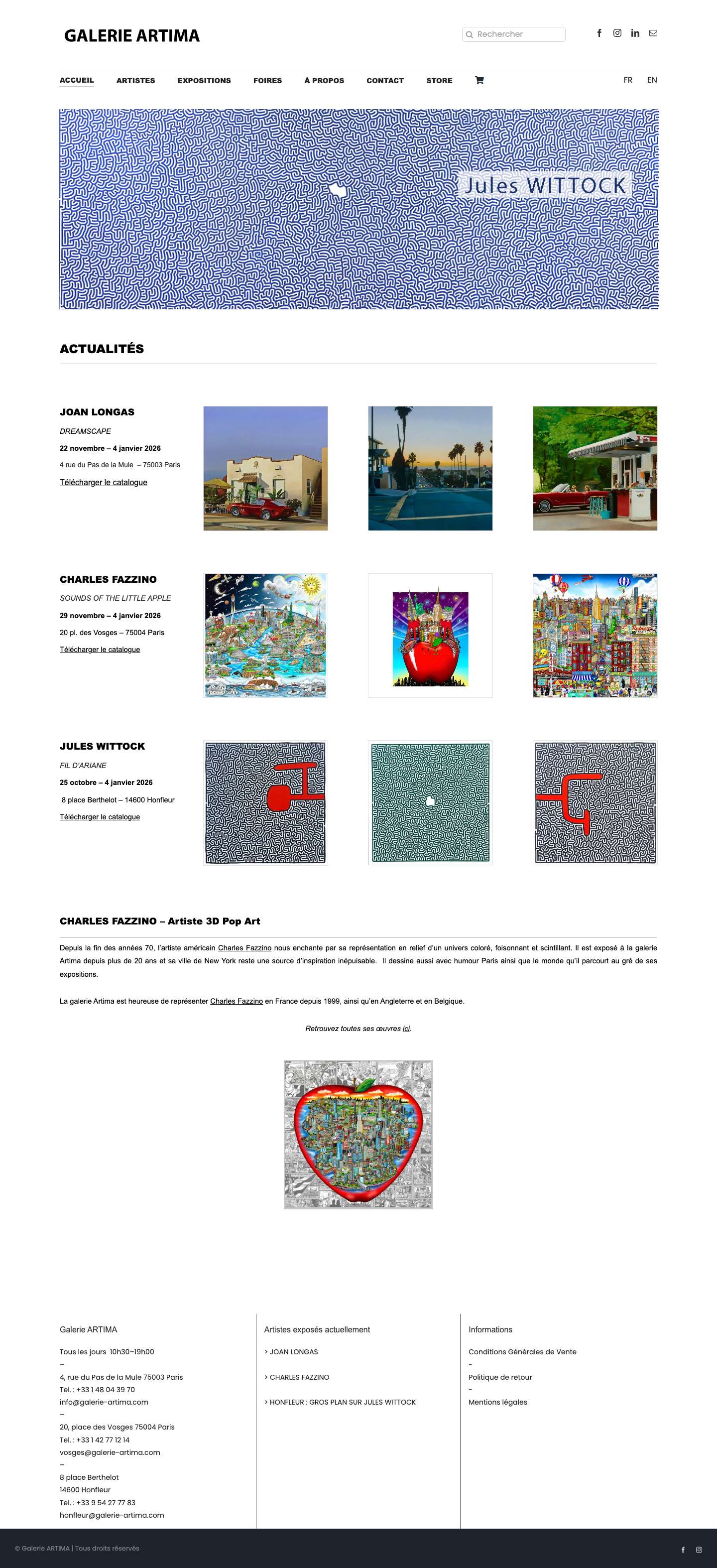 Accueil - Galerie Artima - Full Screenshot