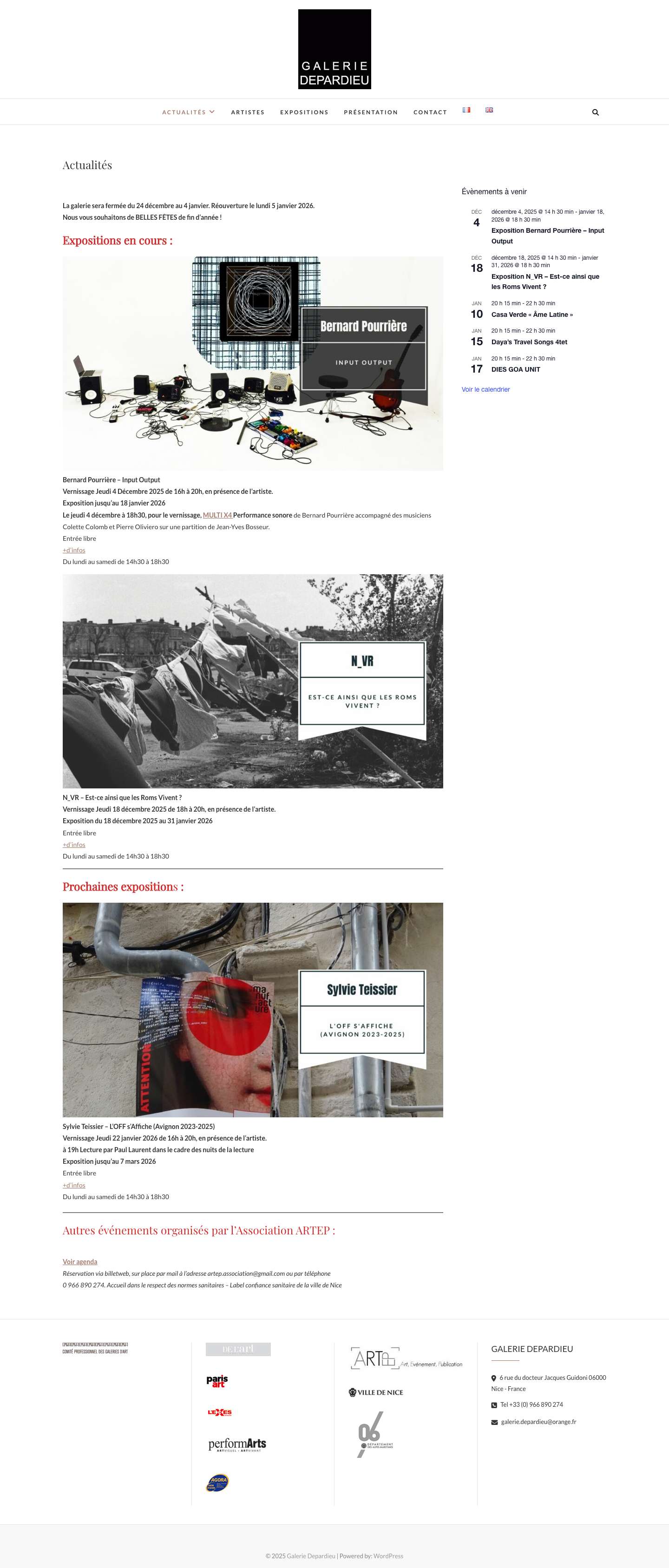 Galerie Depardieu - Full Screenshot