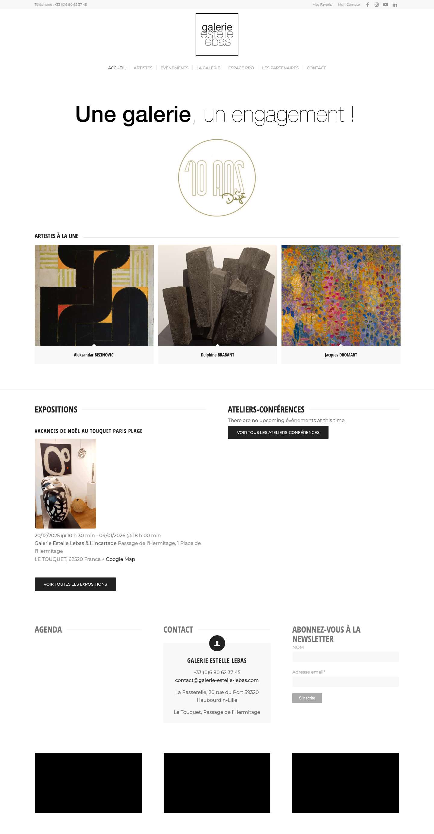 Galerie Estelle Lebas - Galerie d'Art contemporain - Full Screenshot
