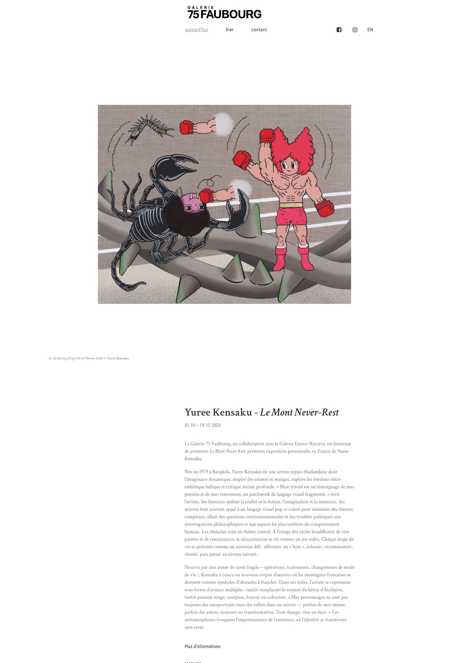 Yuree Kensaku - Galerie 75 Faubourg - Full Screenshot