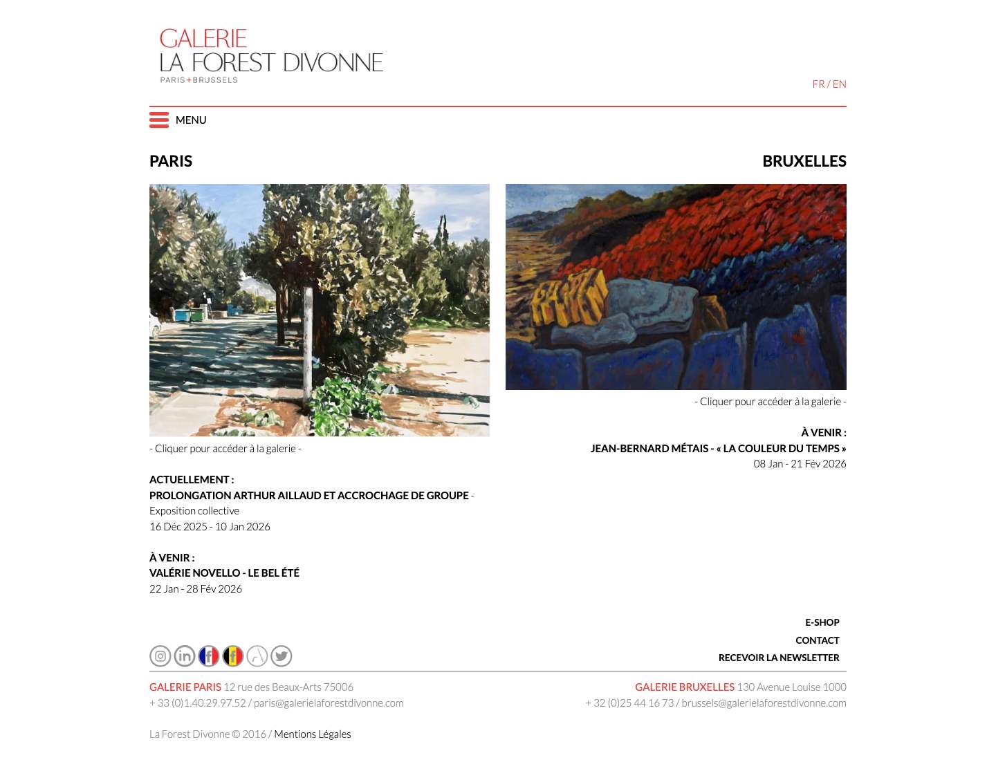 Accueil - Galerie La Forest Divonne - Full Screenshot