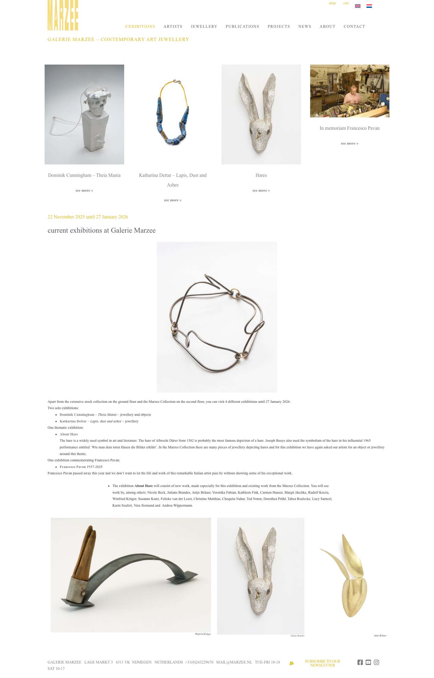 Galerie Marzee – contemporary art jewellery - Full Screenshot