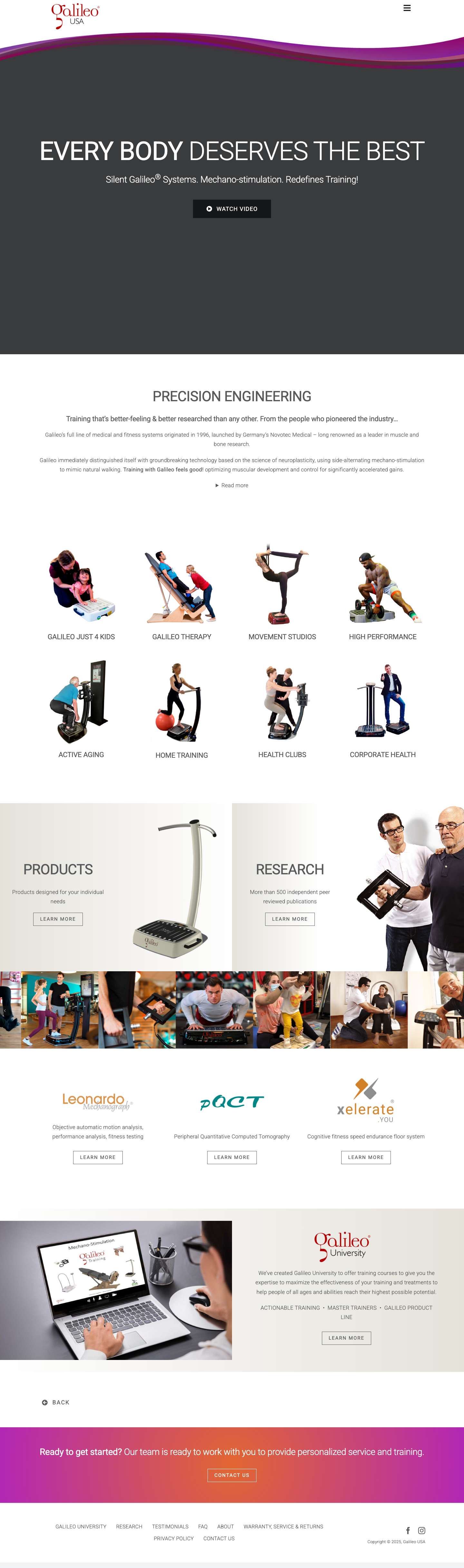 Galileo USA – Vibration plate therapy products - Full Screenshot