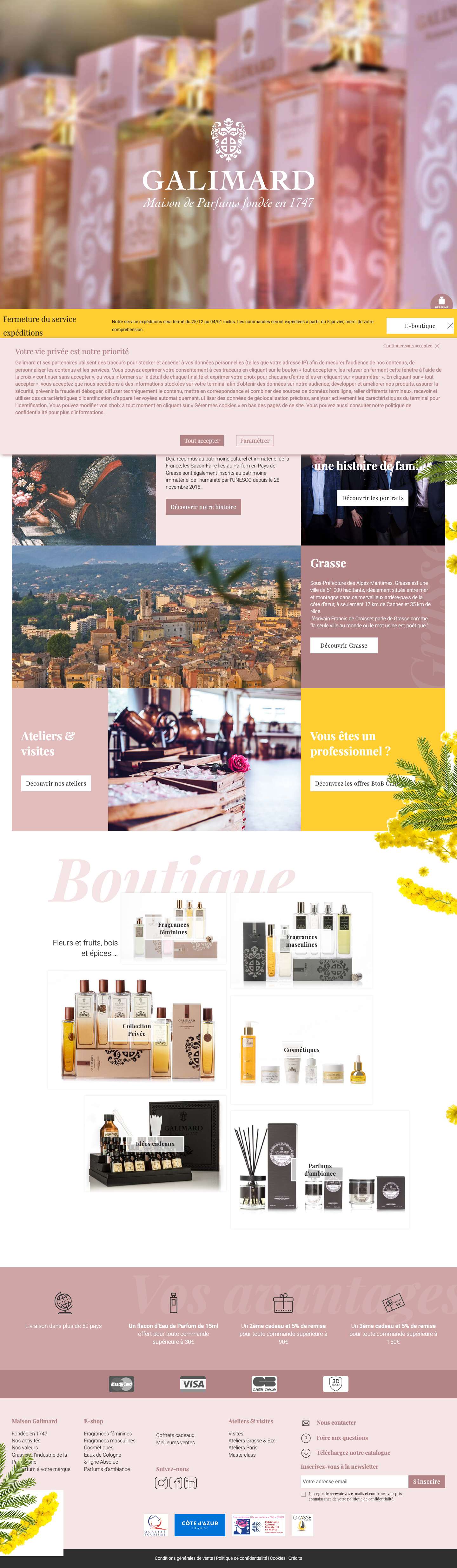 Maison de Parfums Galimard | Parfumeur à Grasse depuis 1747 - Full Screenshot