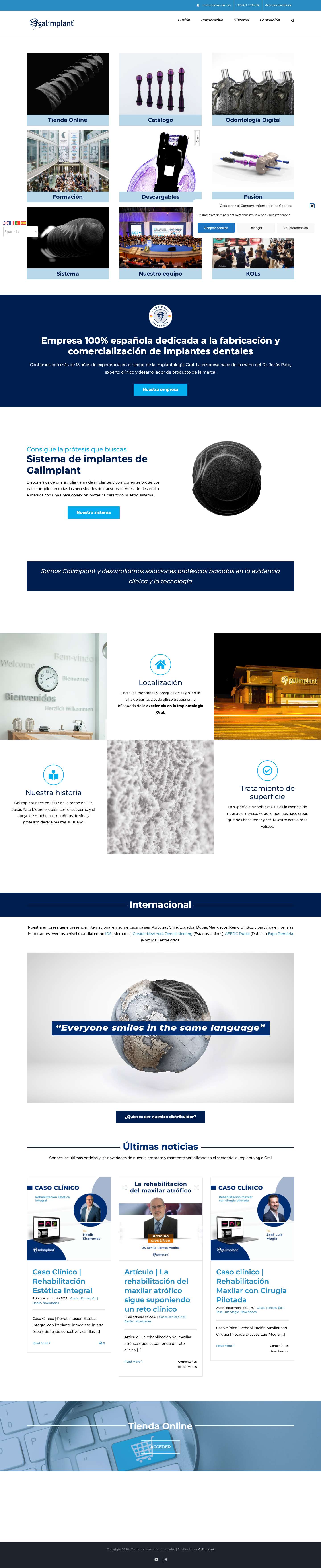 Galimplant - Empresa fabricante de implantes dentales - Full Screenshot