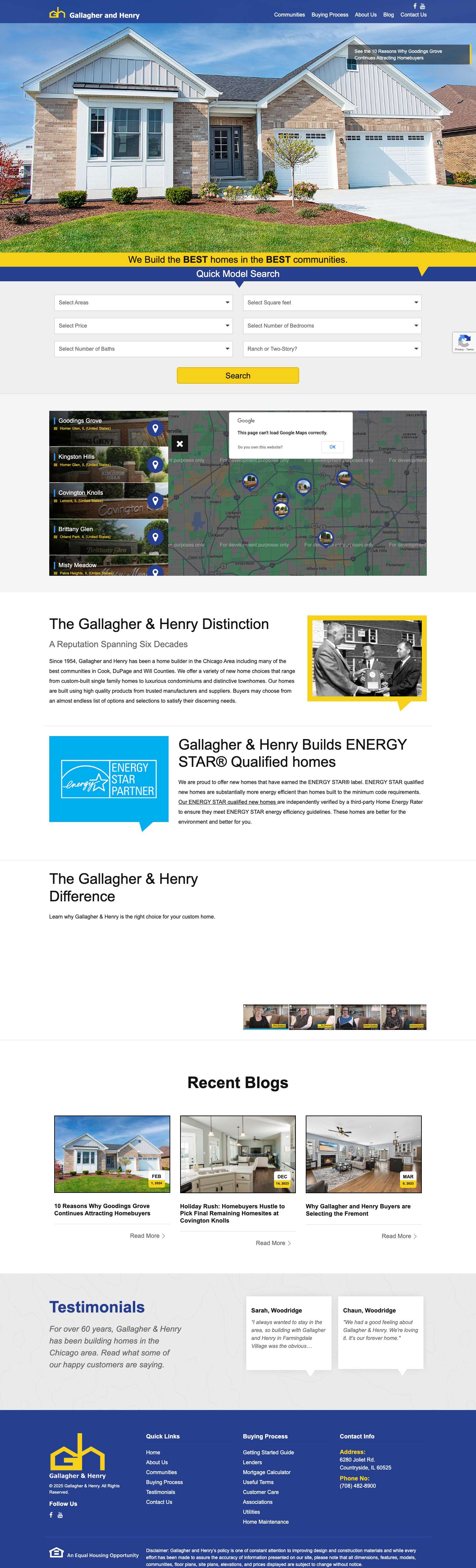 Gallagher HenryChicago Area Home Builders | Gallagher and Henry - Full Screenshot