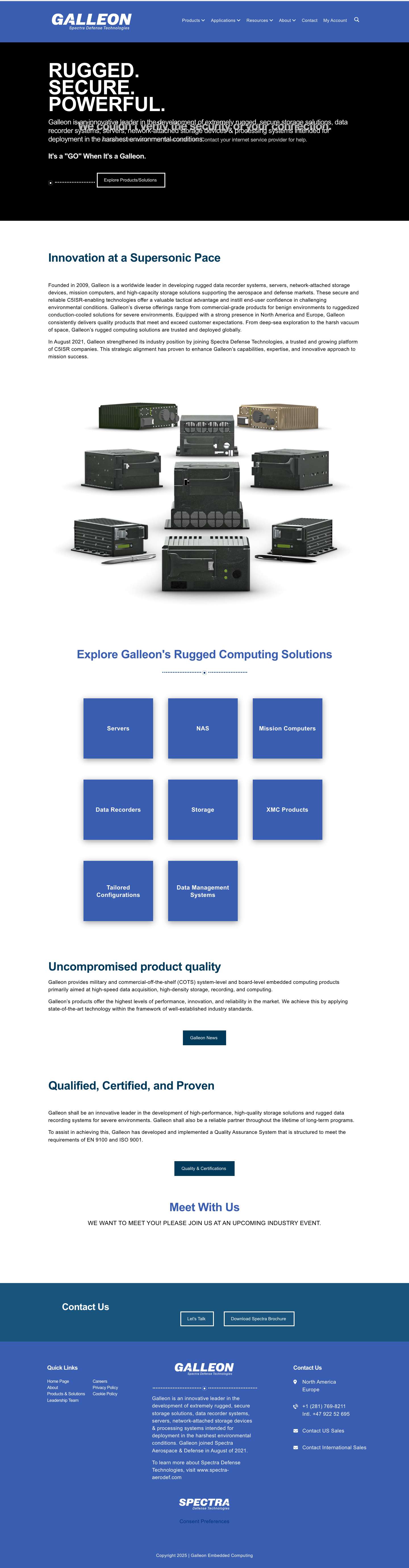 Galleon - Rugged Recorders, Computers, File Servers, and Secure Storage - Full Screenshot