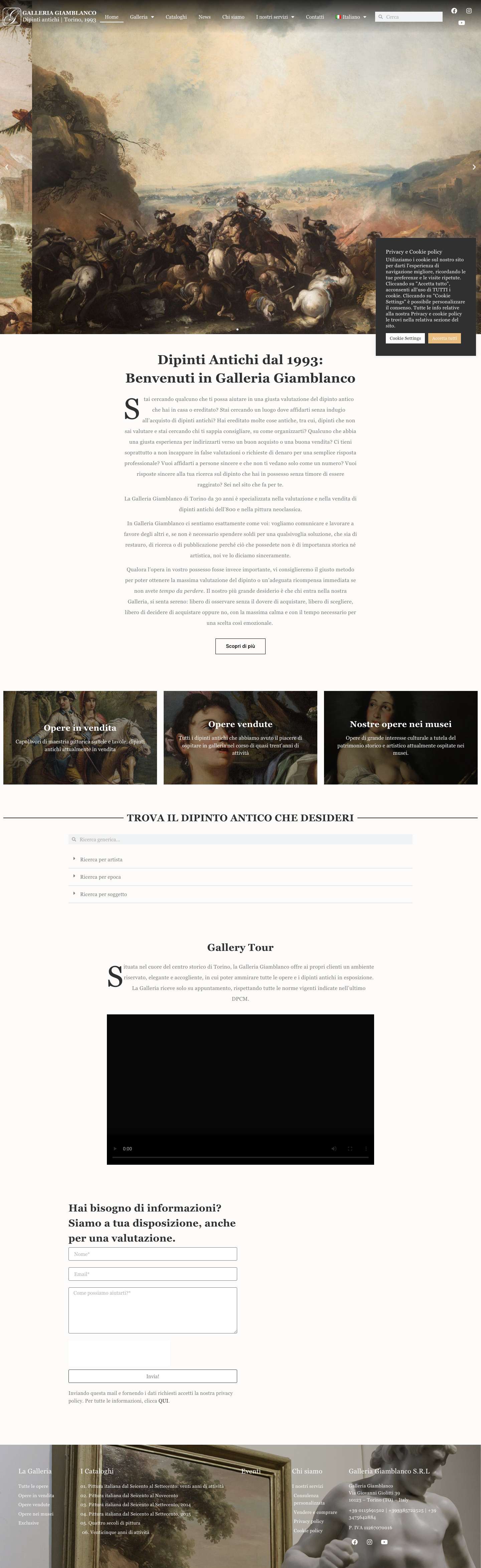 Galleria Giamblanco – Dipinti antichi a Torino dal 1993 - Full Screenshot