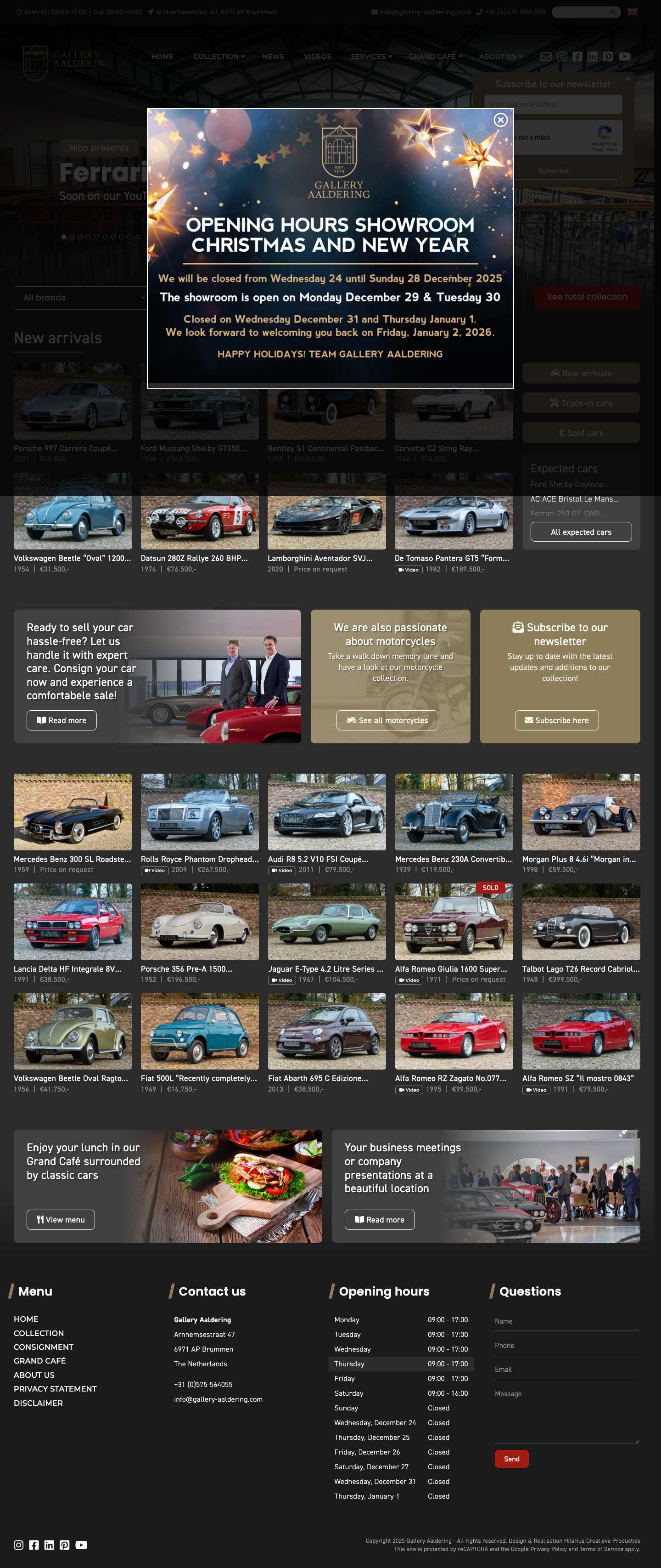 Gallery Aaldering - Exquisite Classic Automobiles since 1975 - Full Screenshot