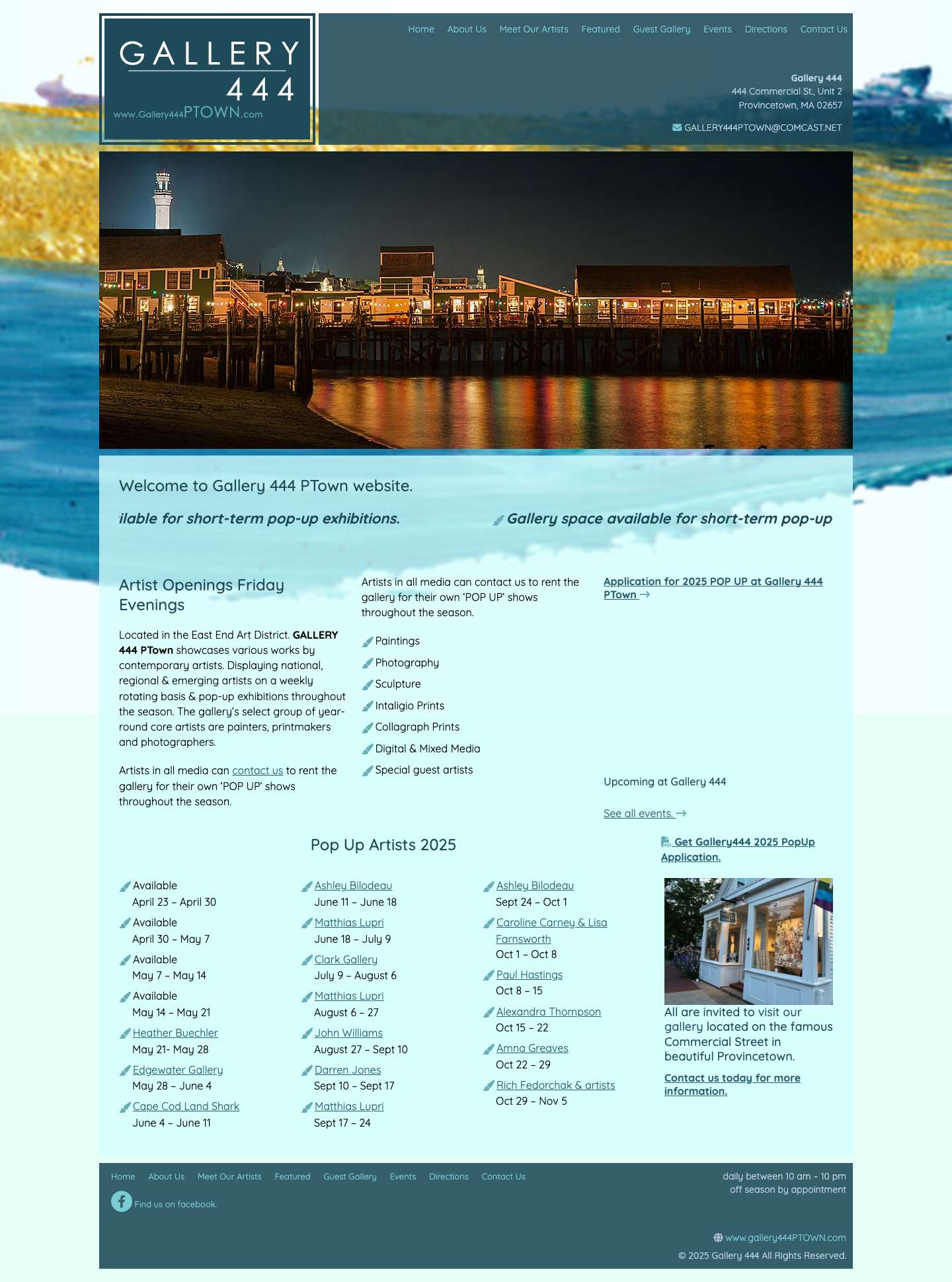 Gallery 444 PTown | Art Gallery | Paintings, Photos - Full Screenshot