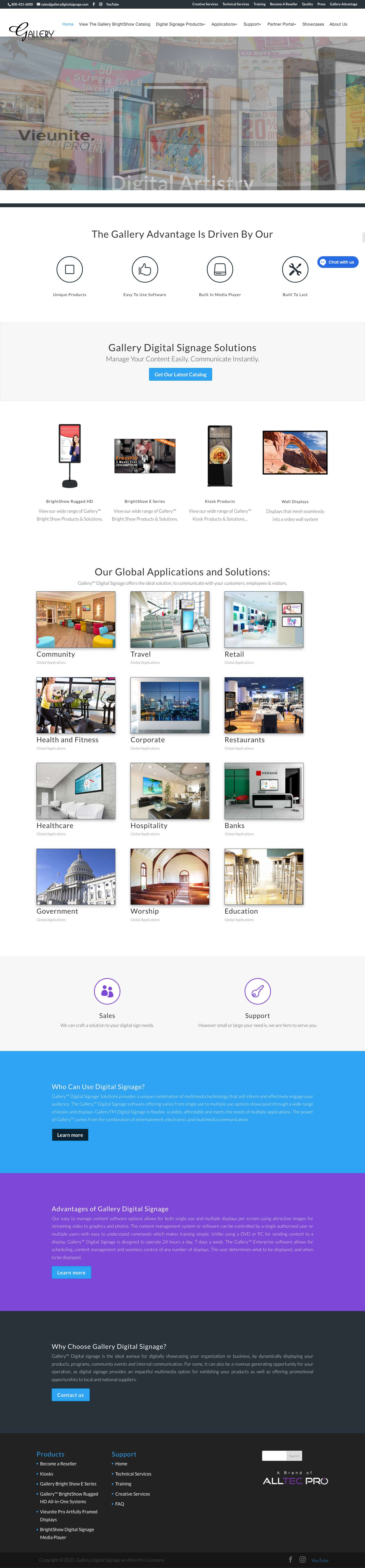 Engaging Digital Signage Solutions - Gallery Digital Signage - Full Screenshot