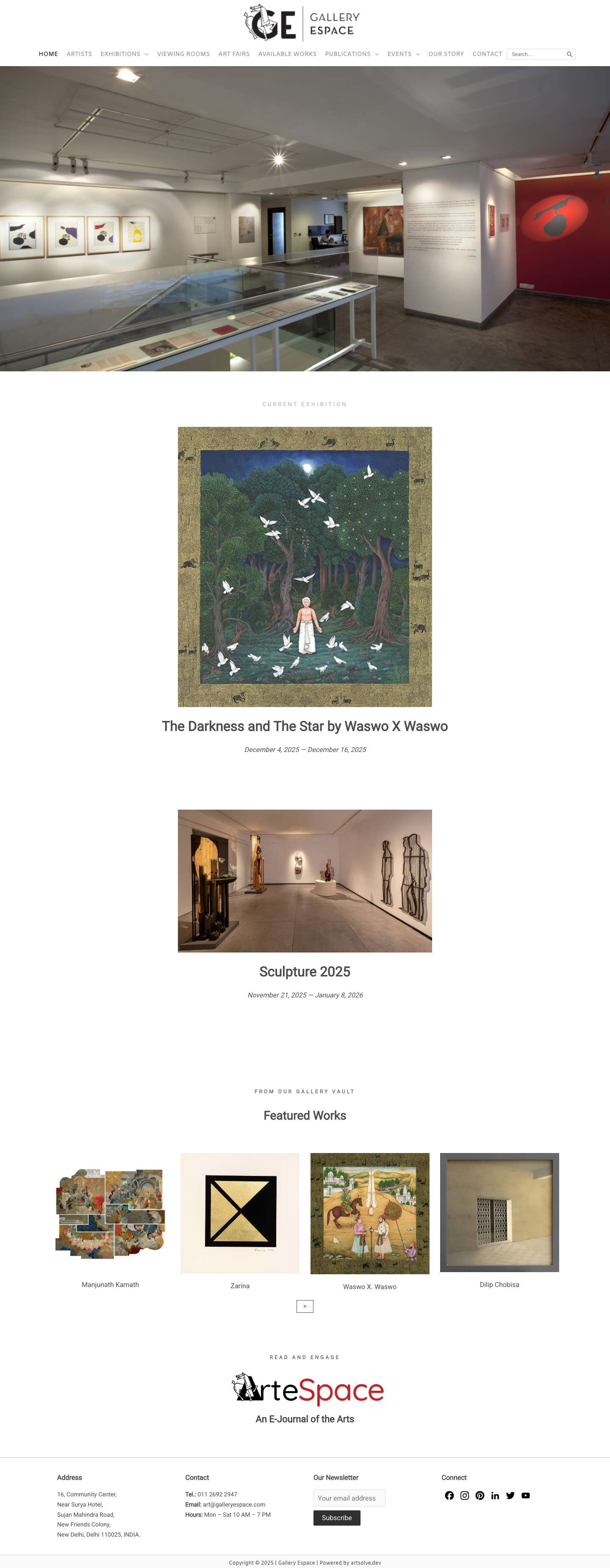 Gallery Espace — Home Page - Full Screenshot