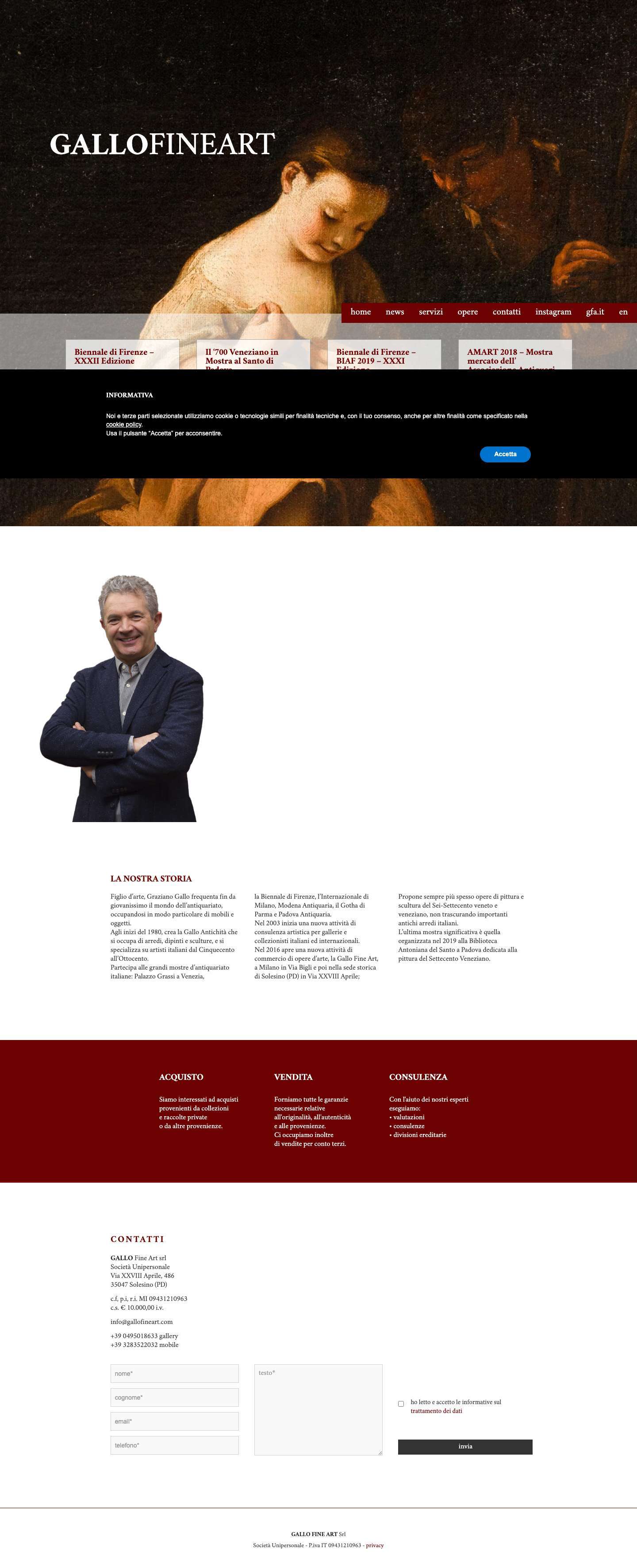 GALLO FINE ART home - GALLO FINE ART - Full Screenshot