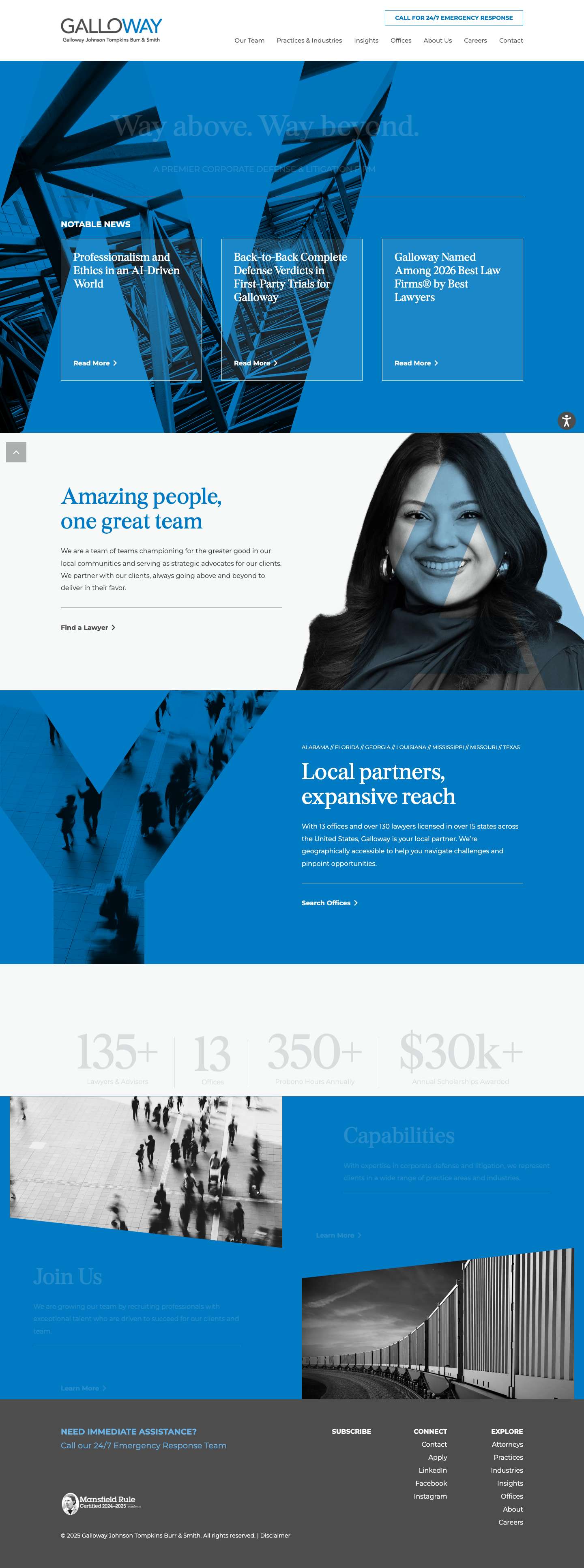 Galloway, Johnson, Tompkins, Burr & Smith | Commercial Litigation - Full Screenshot