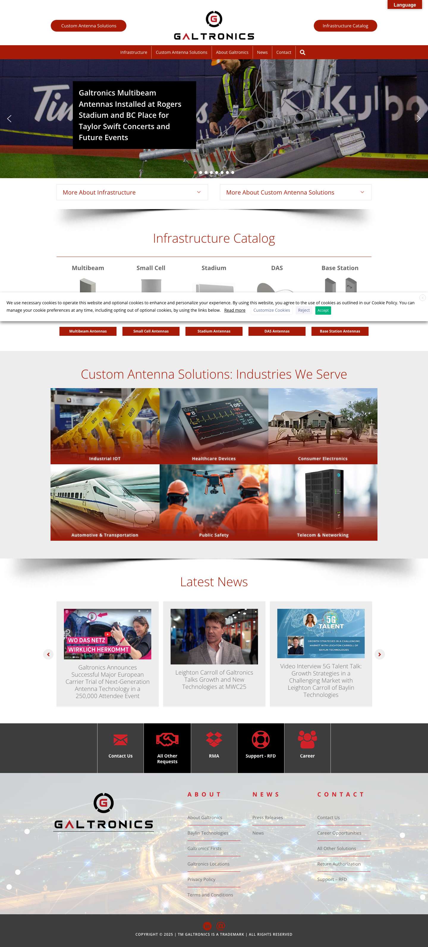 Galtronics | Infrastructure & Embedded Antennas - Galtronics - Full Screenshot