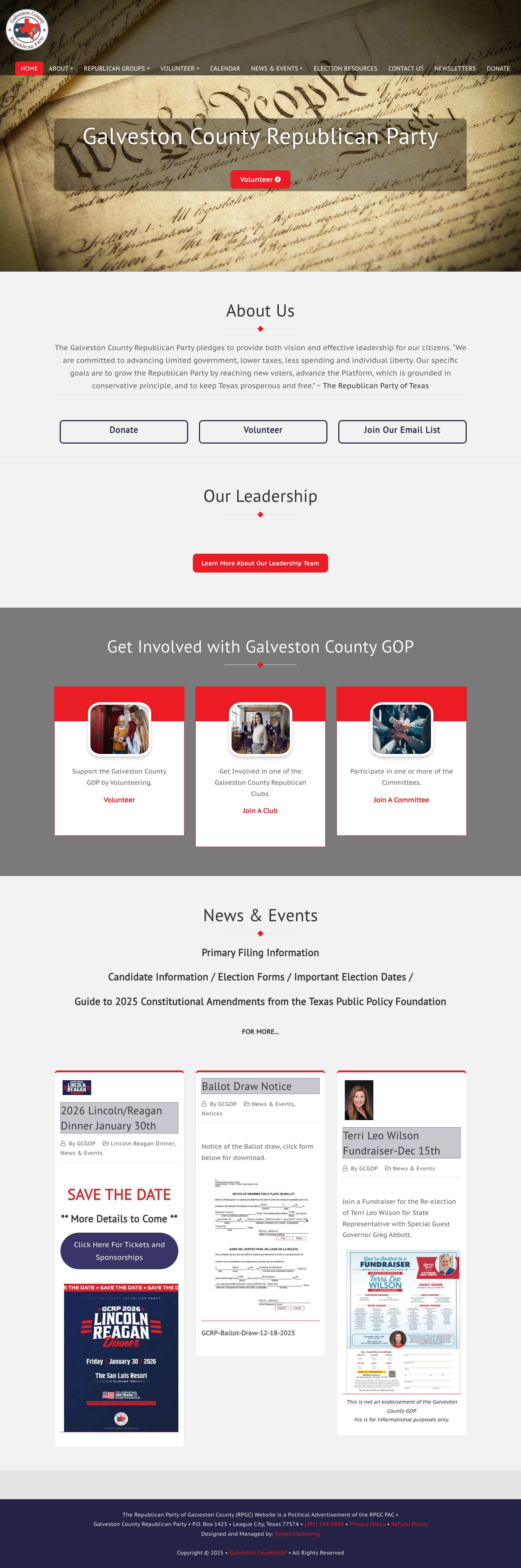 Home - Galveston County Republican Party - Full Screenshot