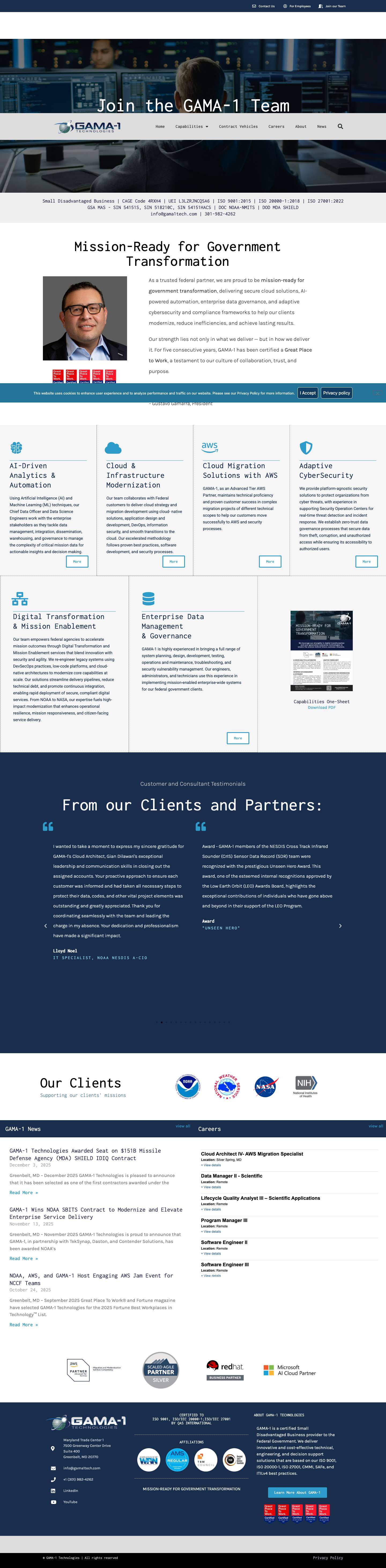 Home - GAMA-1 Technologies - Full Screenshot