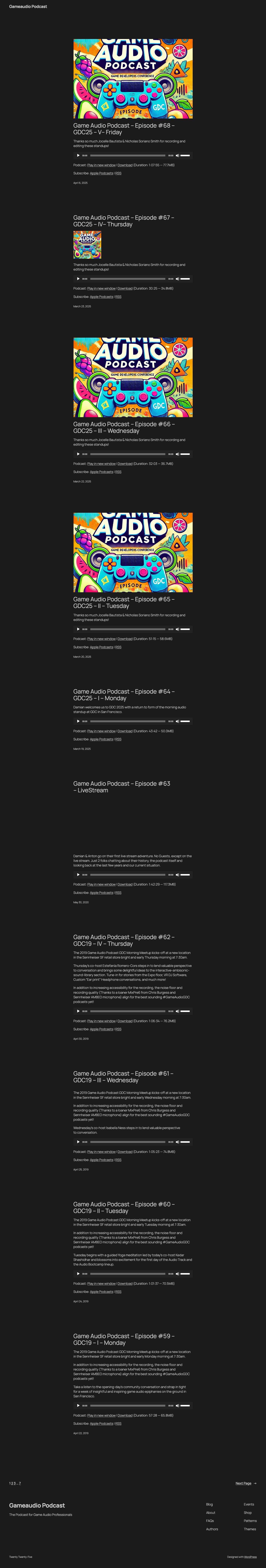 Gameaudio Podcast – The Podcast for Game Audio Professionals - Full Screenshot