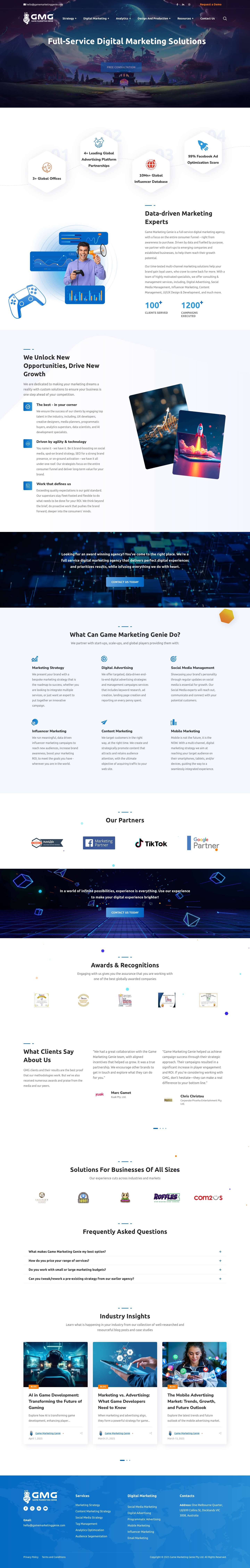 Full-Service Digital Agency | Game Marketing Genie - Full Screenshot