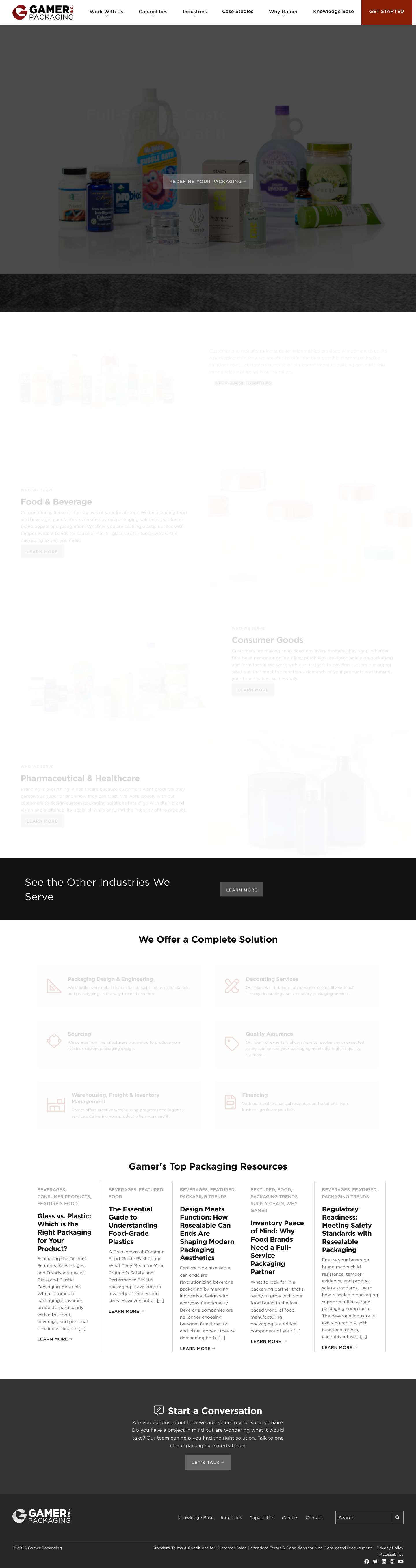 Custom Packaging Solutions | Gamer Packaging - Full Screenshot