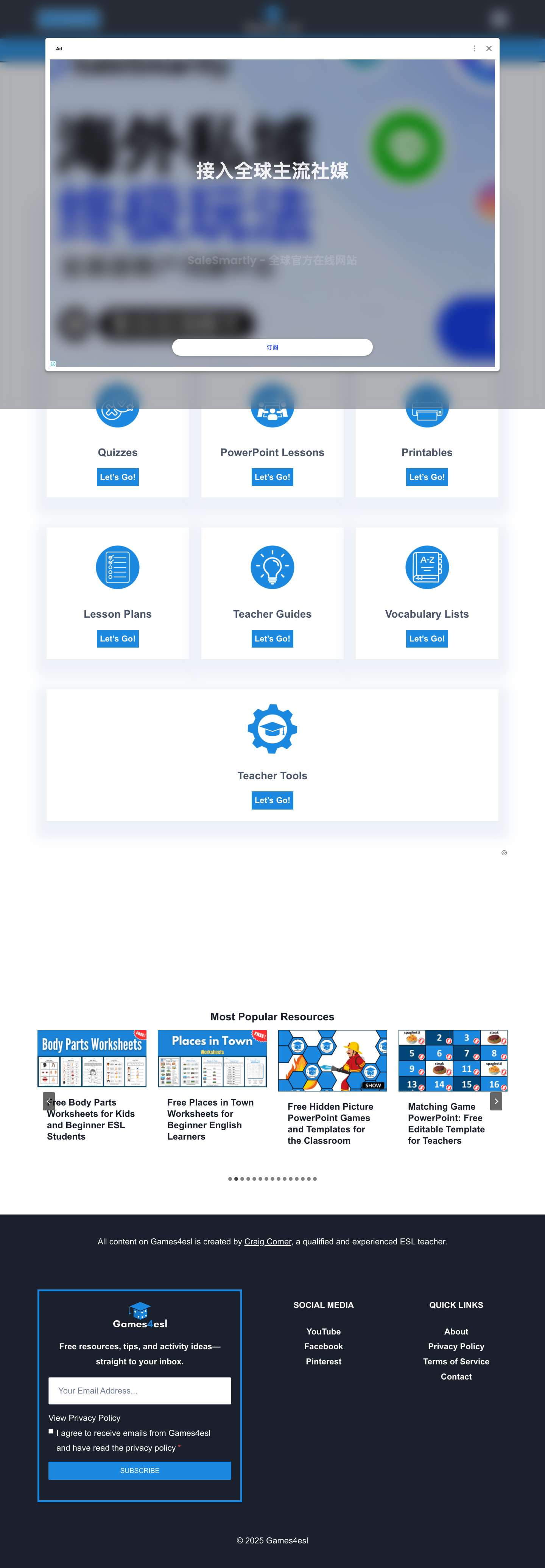 Games4esl - Free Teaching Resources And Activities For English Teachers | Games4eslSearchExpandExpandExpandExpandToggle MenuSearchExpandExpandExpandExpandToggle Menu CloseSearch - Full Screenshot