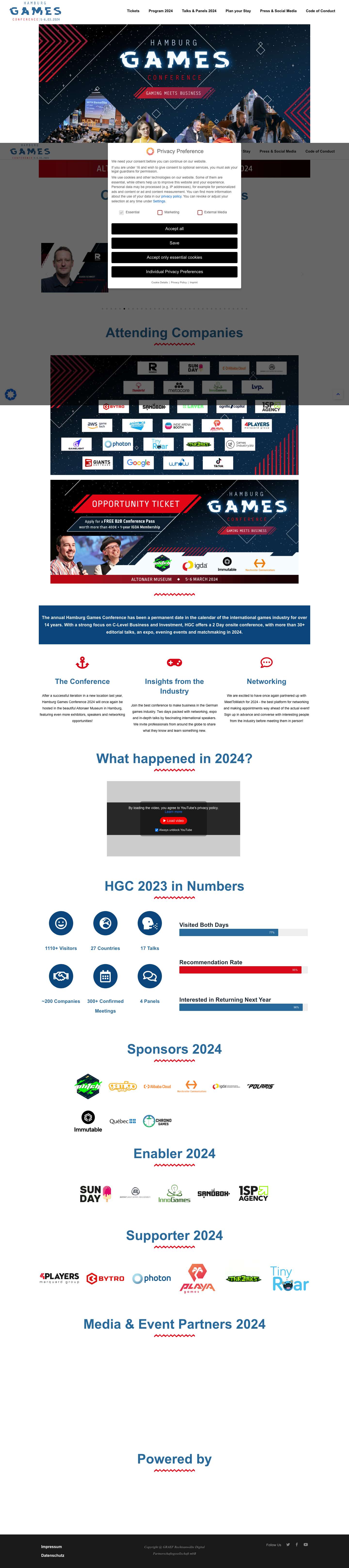 Hamburg Games Conference | March 5 – 6, 2024 at Altonaer Museum - Full Screenshot