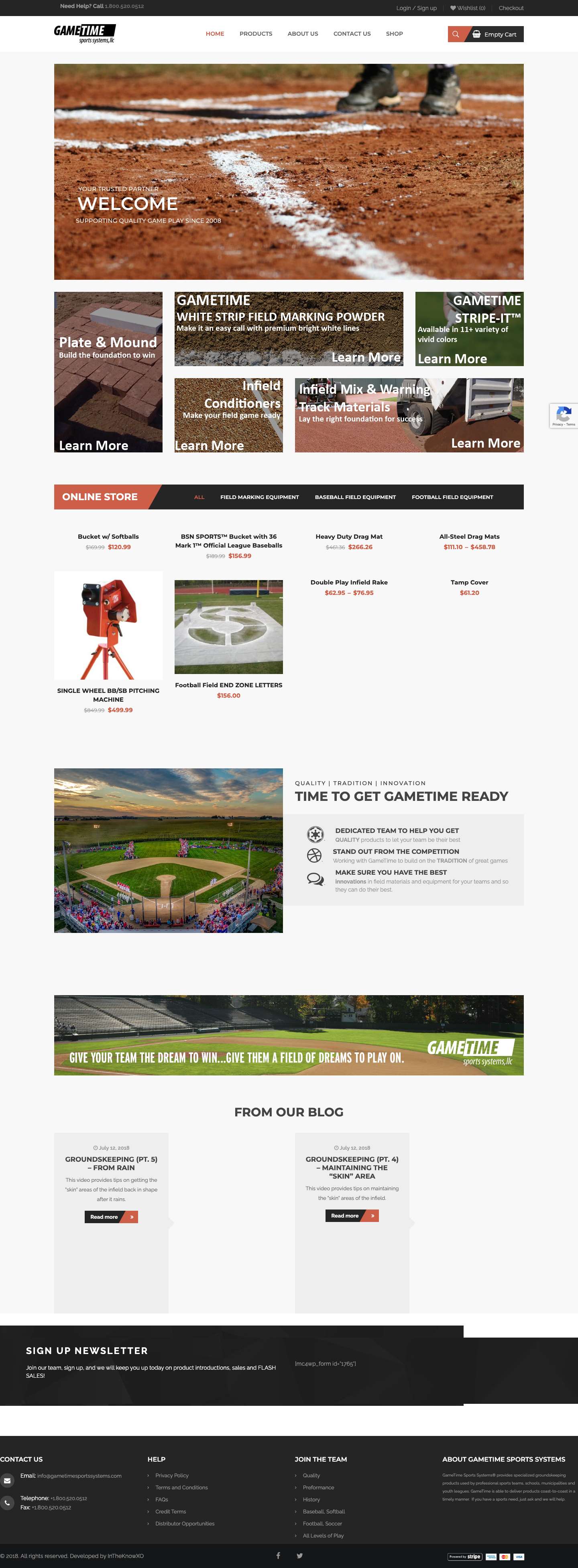 Home | GameTime Sports Systems - Full Screenshot