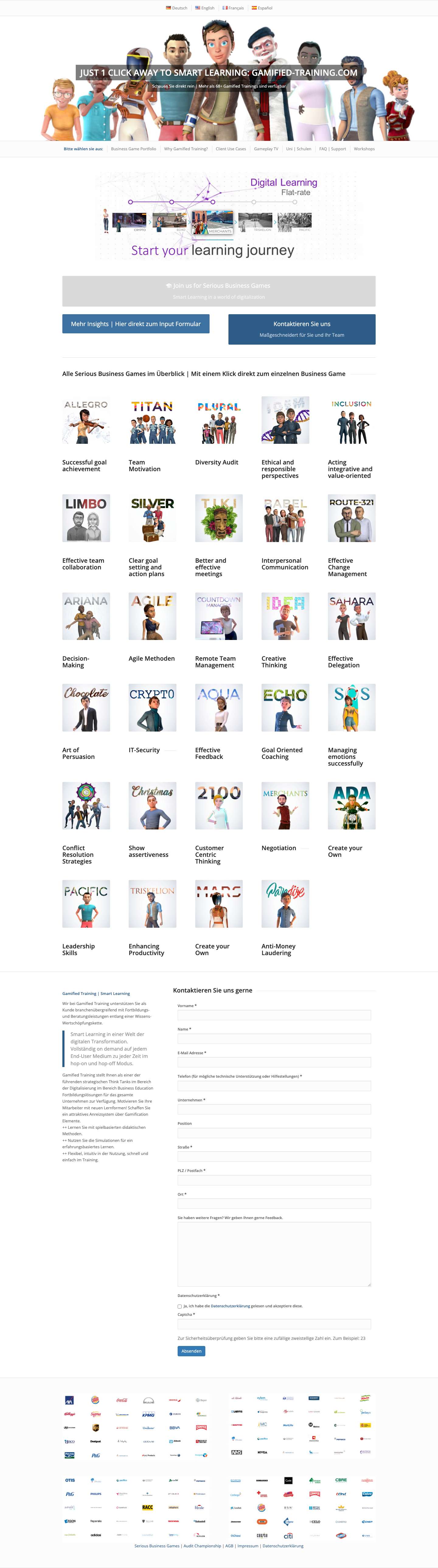 Gamified Training | Serious Business Games | Digital Learning - Full Screenshot