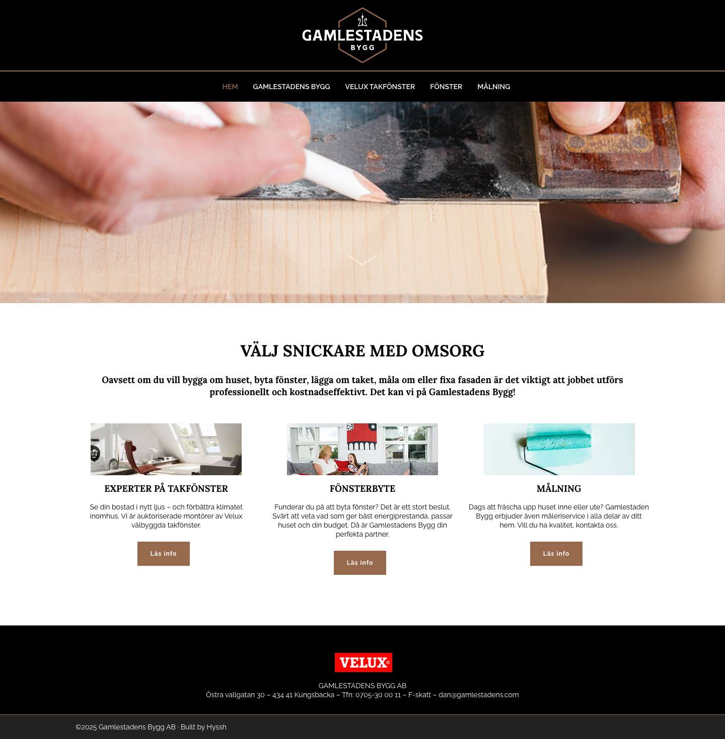 Gamlestadens Bygg – Välj snickare med omsorg - Full Screenshot