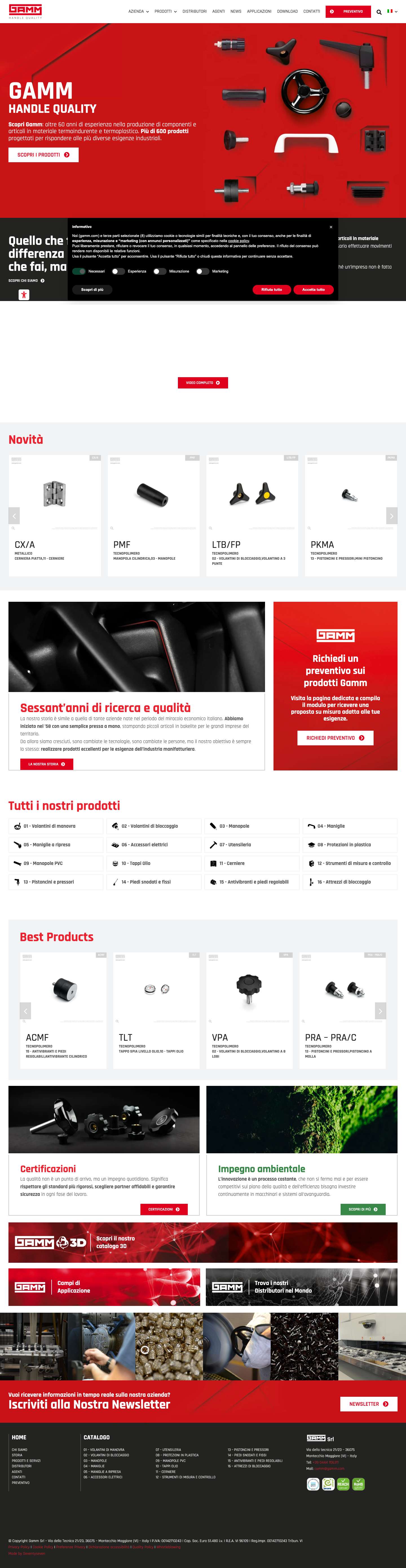 Gamm - Articoli in materiale termoindurente e termoplastico - Full Screenshot