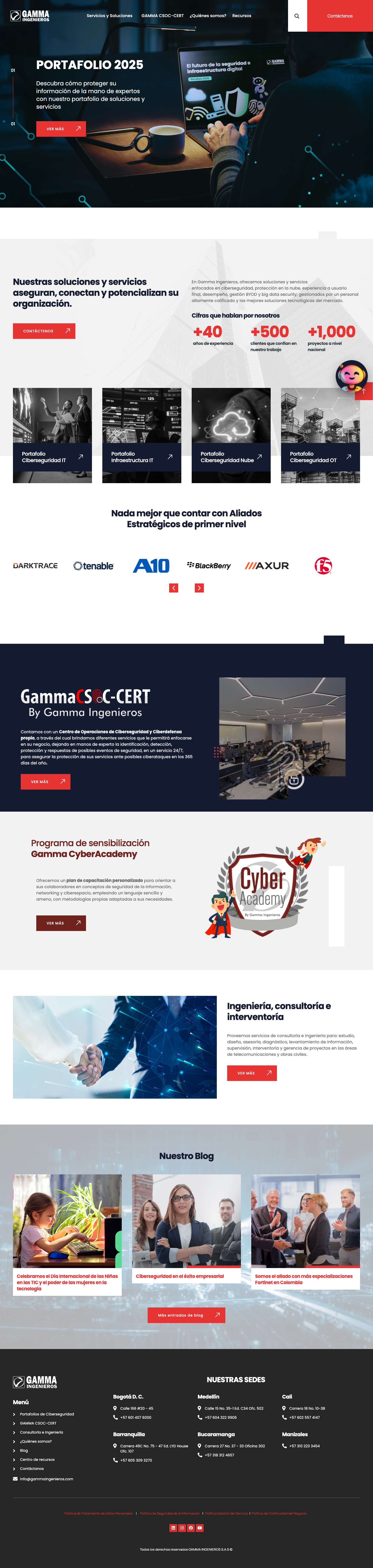 Inicio | Gamma Ingenieros - Full Screenshot