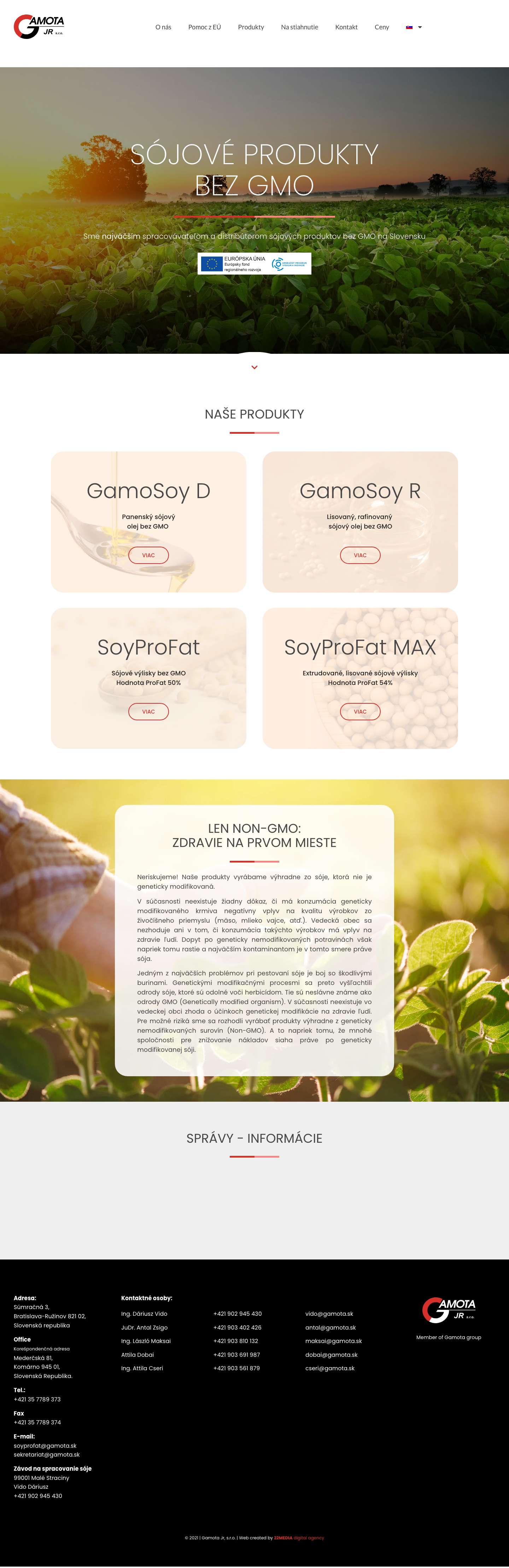 Homepage - Gamota Jr., s.r.o. - Full Screenshot