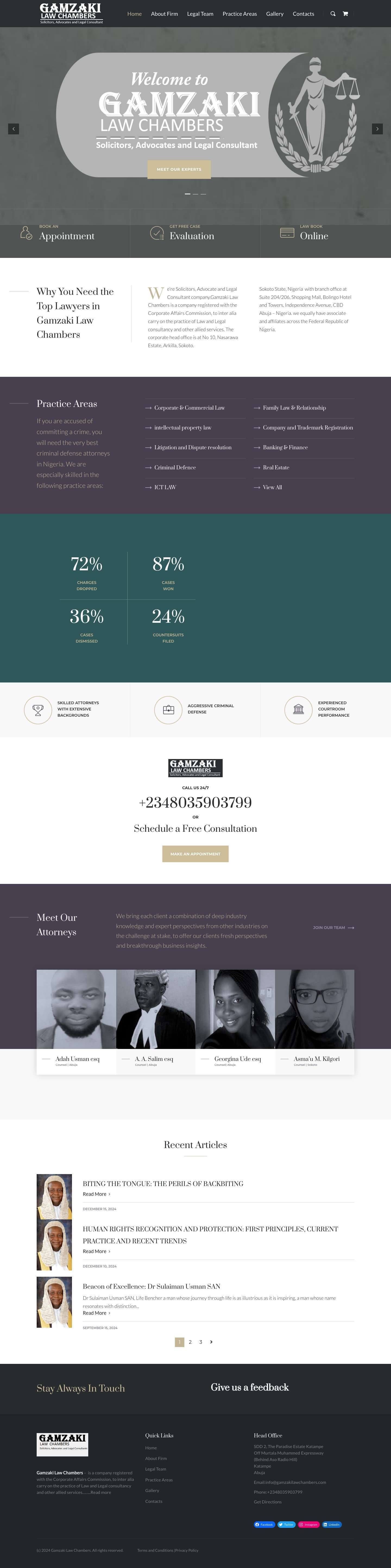 Gamzaki Law Chambers – Solicitors, Advocates and Legal Consultant - Full Screenshot